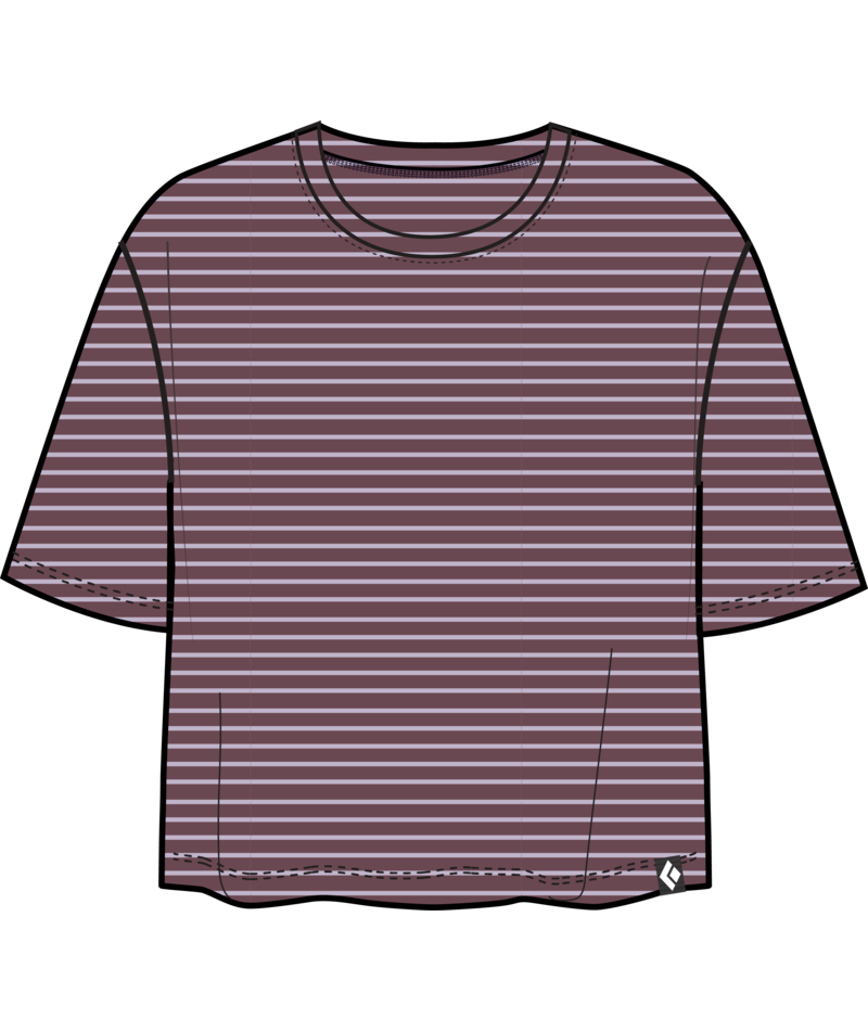 BLACK DIAMOND - W BD STRIPE CROP SS TEE
