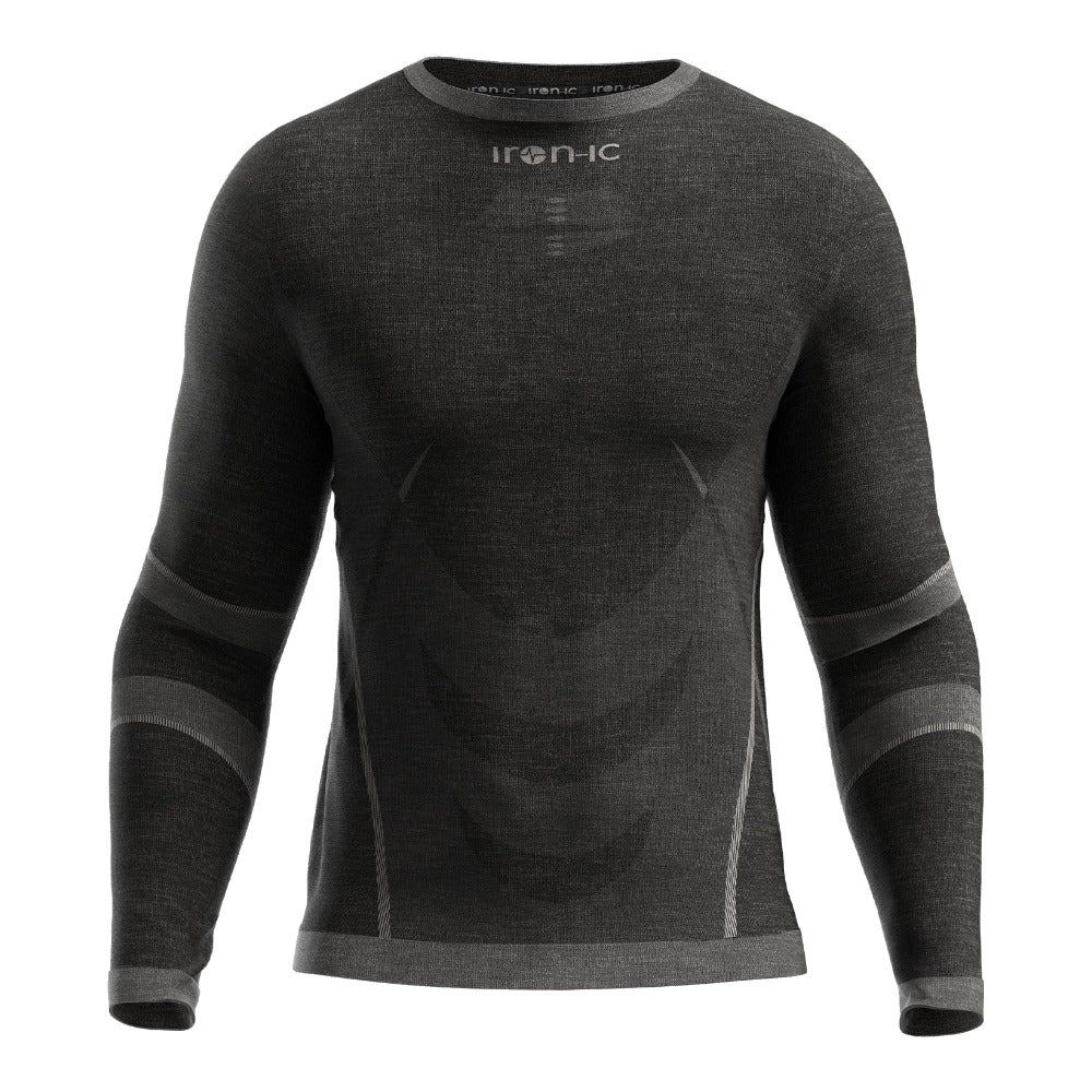 Iron-ic Maglia baselayer termica Merino 70 Ultra Warm uomo manica lunga