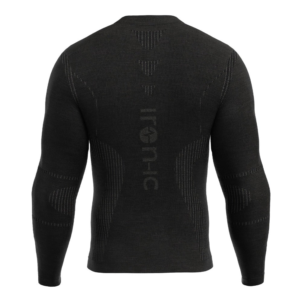 Iron-ic Maglia baselayer 1/2 zip Merino 40 Thermic uomo manica lunga