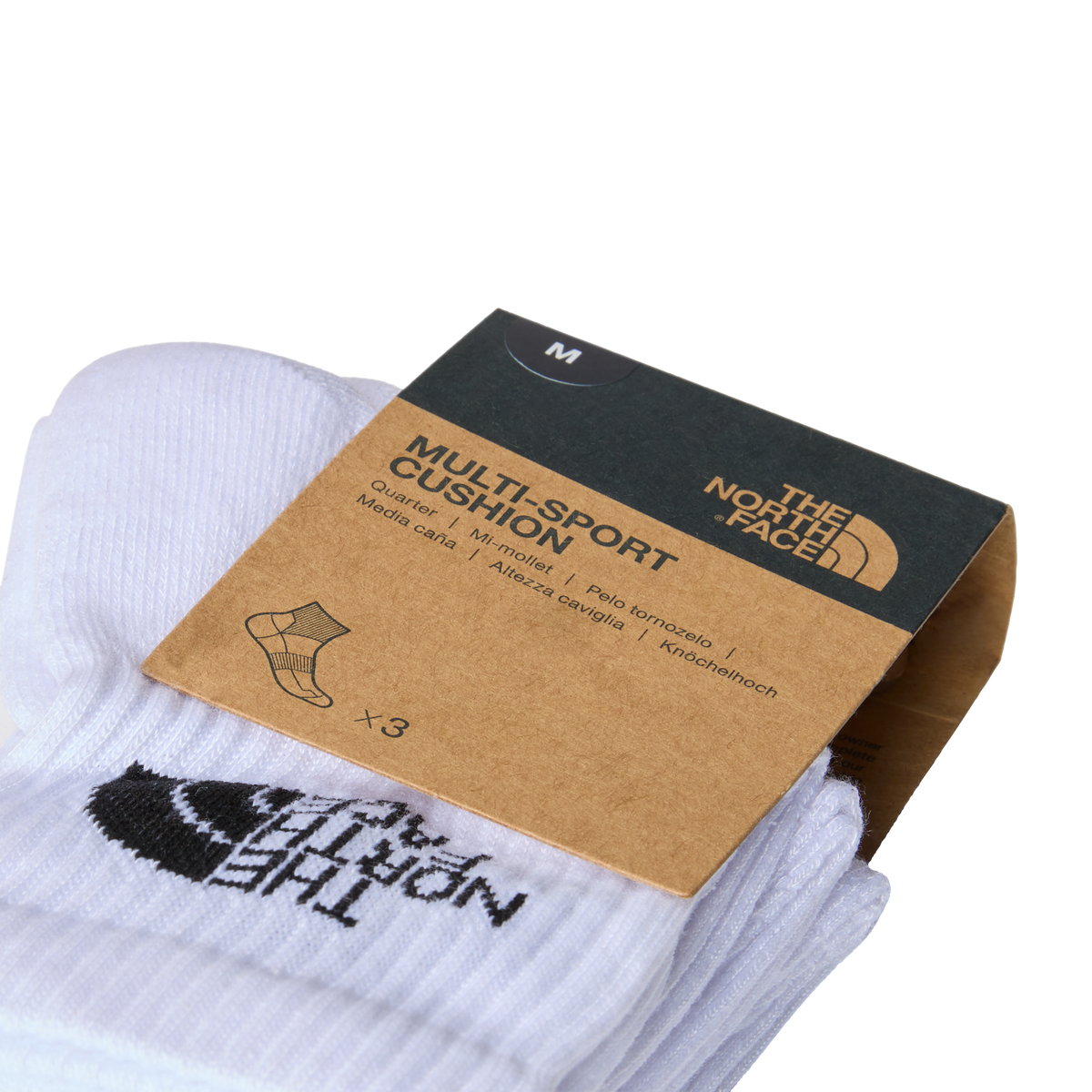 The North Face - Multi Sport Cush Quarter Sock 3P Stone unisex - WHITE - vista alternativa 2
