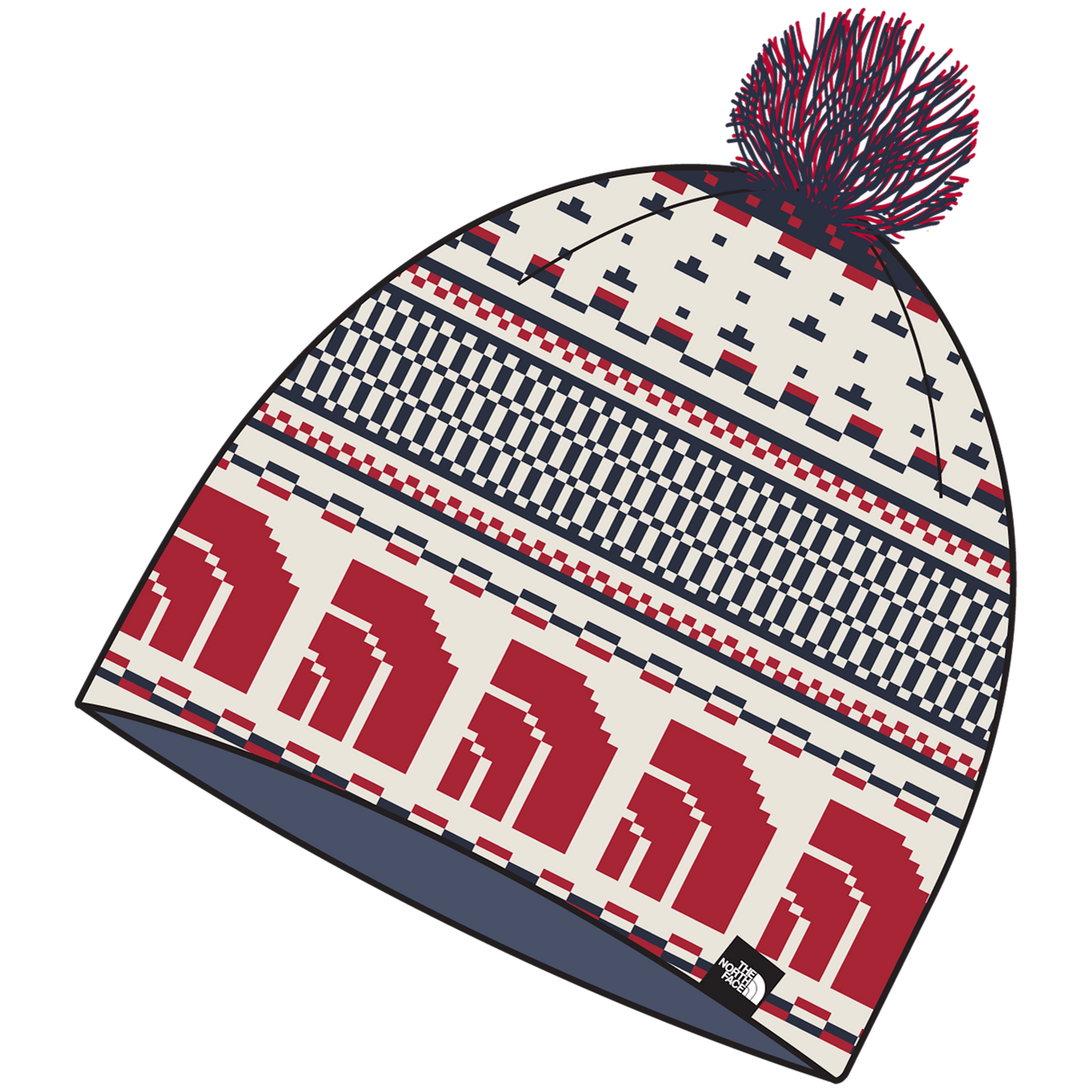 The North Face - Cabin Ski Tuke unisex - White Dune Jacquard/POM - vista principale