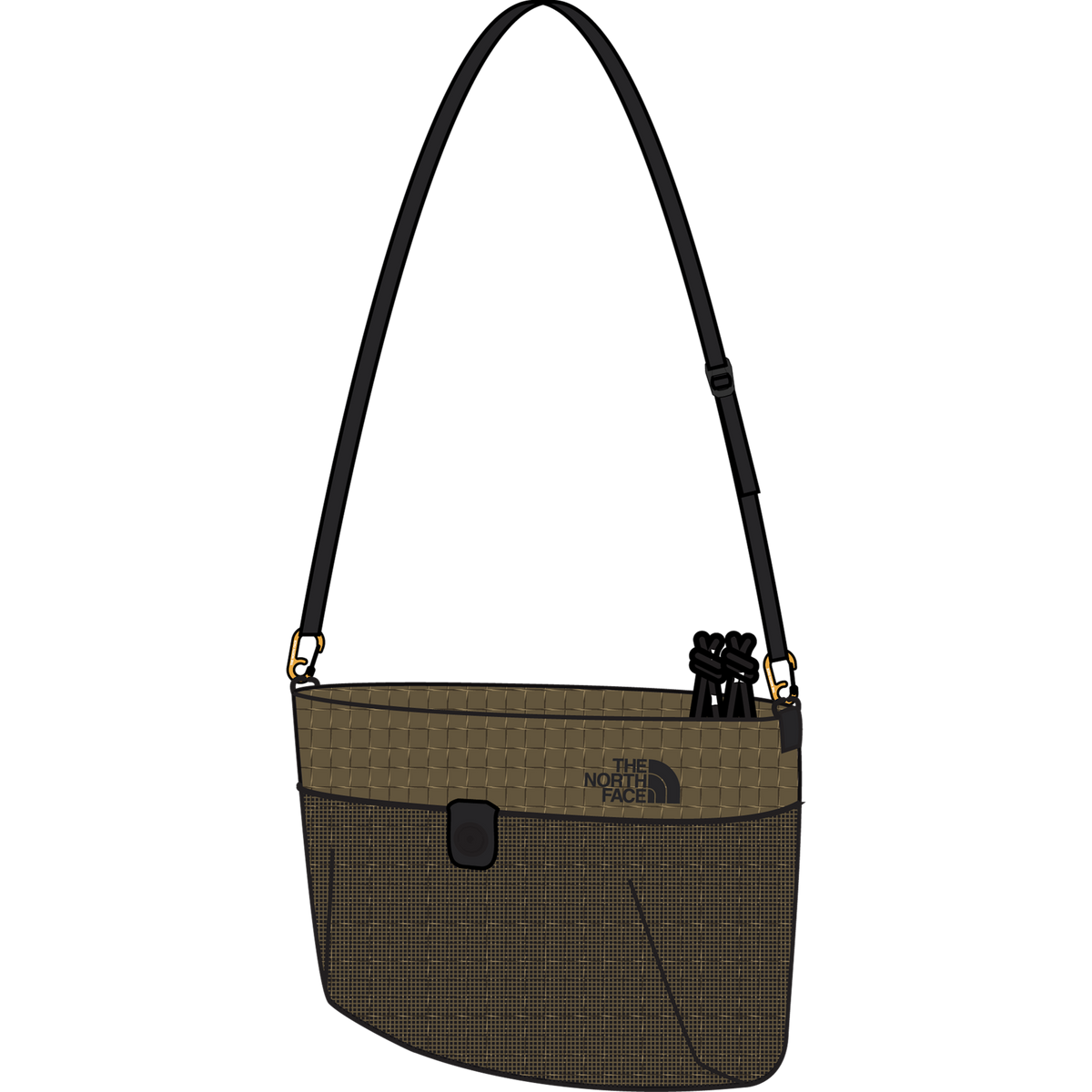 The North Face - Clyffe Shoulder Bag Caraway Seed/TNF Black - Brown - vista alternativa 10