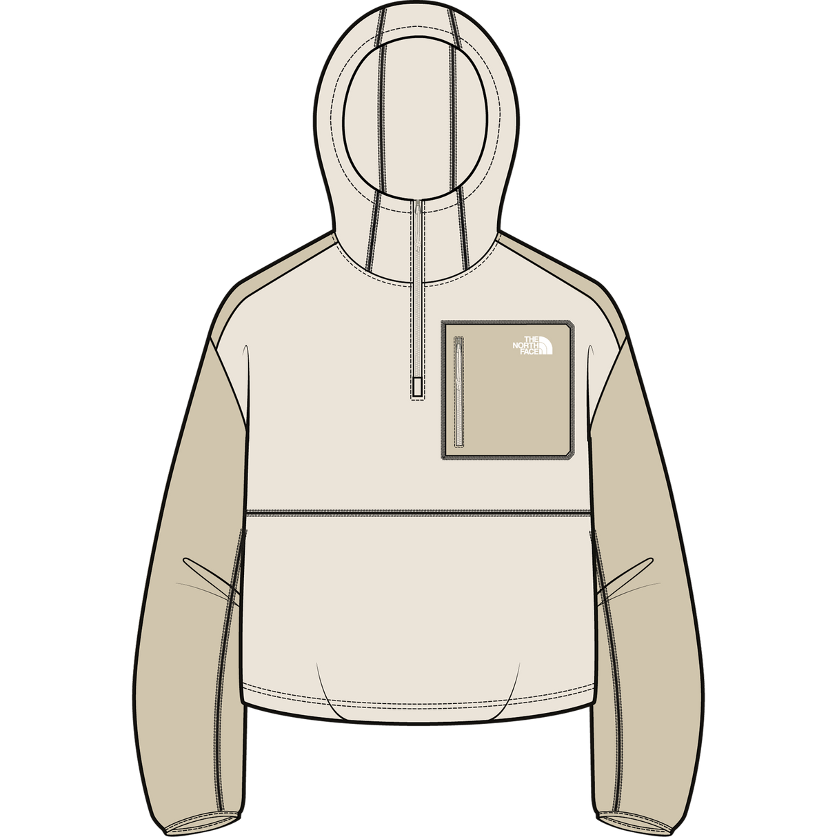 The North Face - Yumiori 1/4 Zip Hood Novelty da donna - White Dune/Desert Stone - vista principale