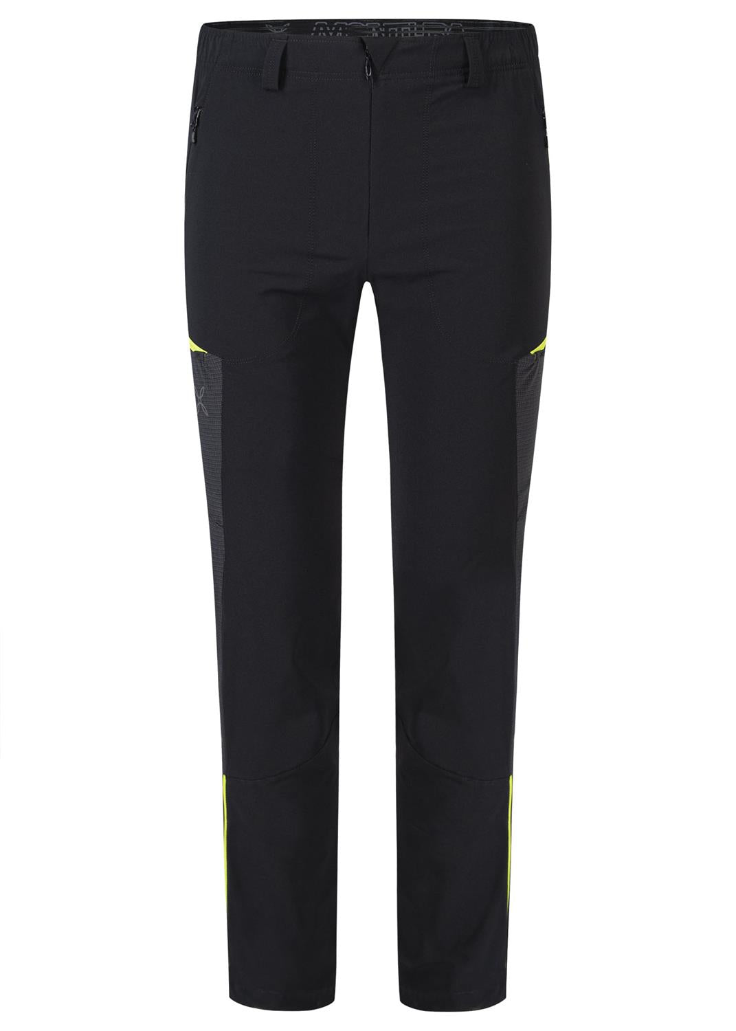 Montura - LEDGE PANTS — NERO/VERDE LIME — Vista frontale 1