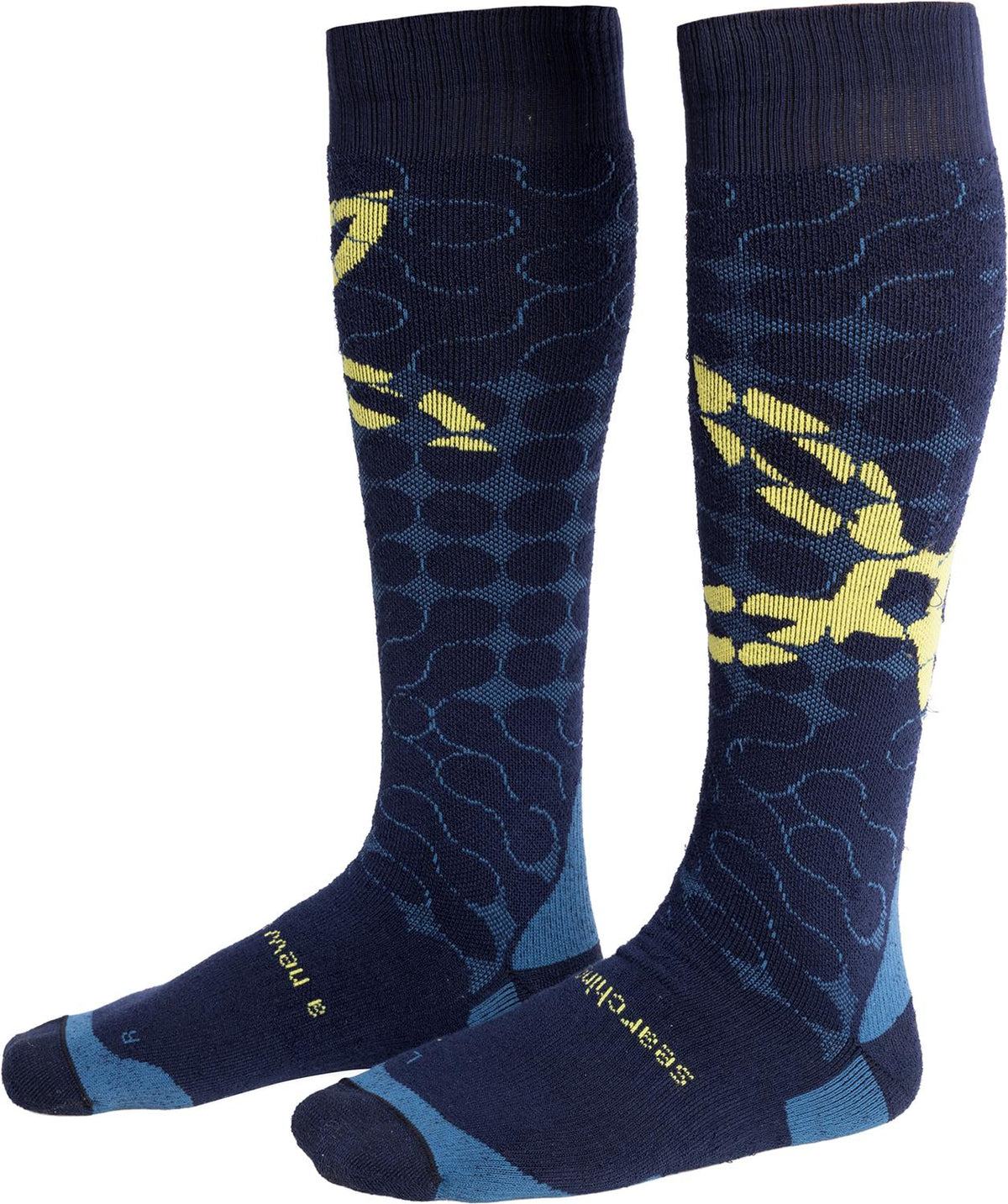 Montura - SNOW SOCKS — STEEL BLUE/SUNNY LIME — Vista frontale 1