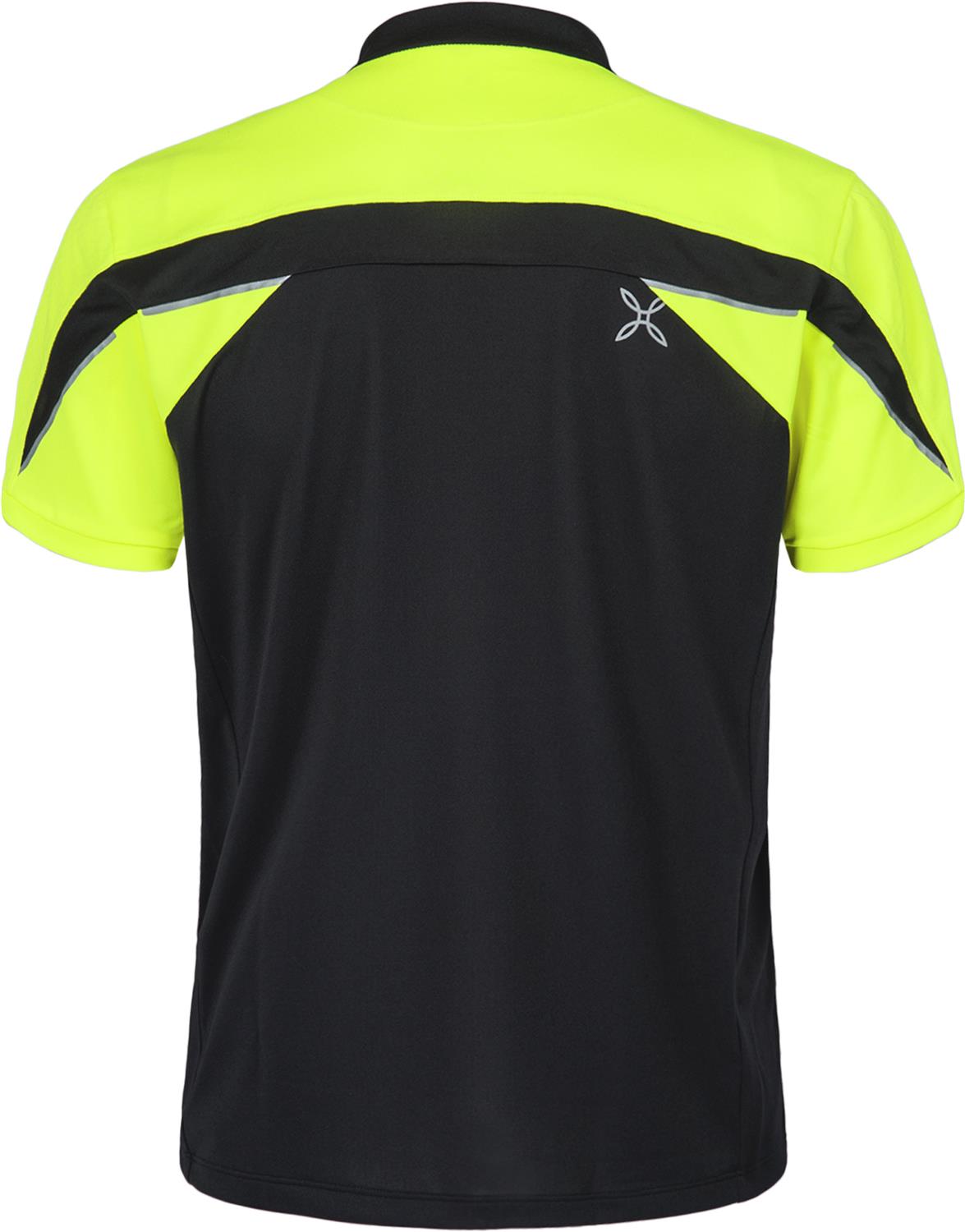Montura - HIGH ZIP 2 T-SHIRT — BLACK/GIALLO FLUO — Vista posteriore 3