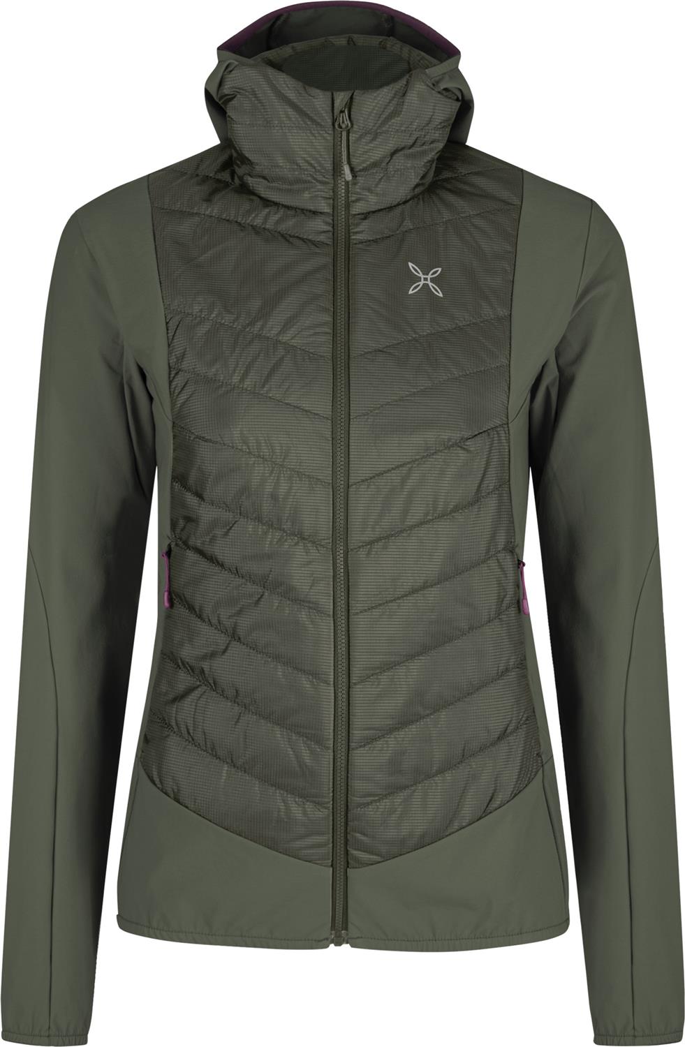 Montura - TRACE HYBRID JACKET WOMAN — VERDE SALVIA/VINACCIA — Vista frontale 1