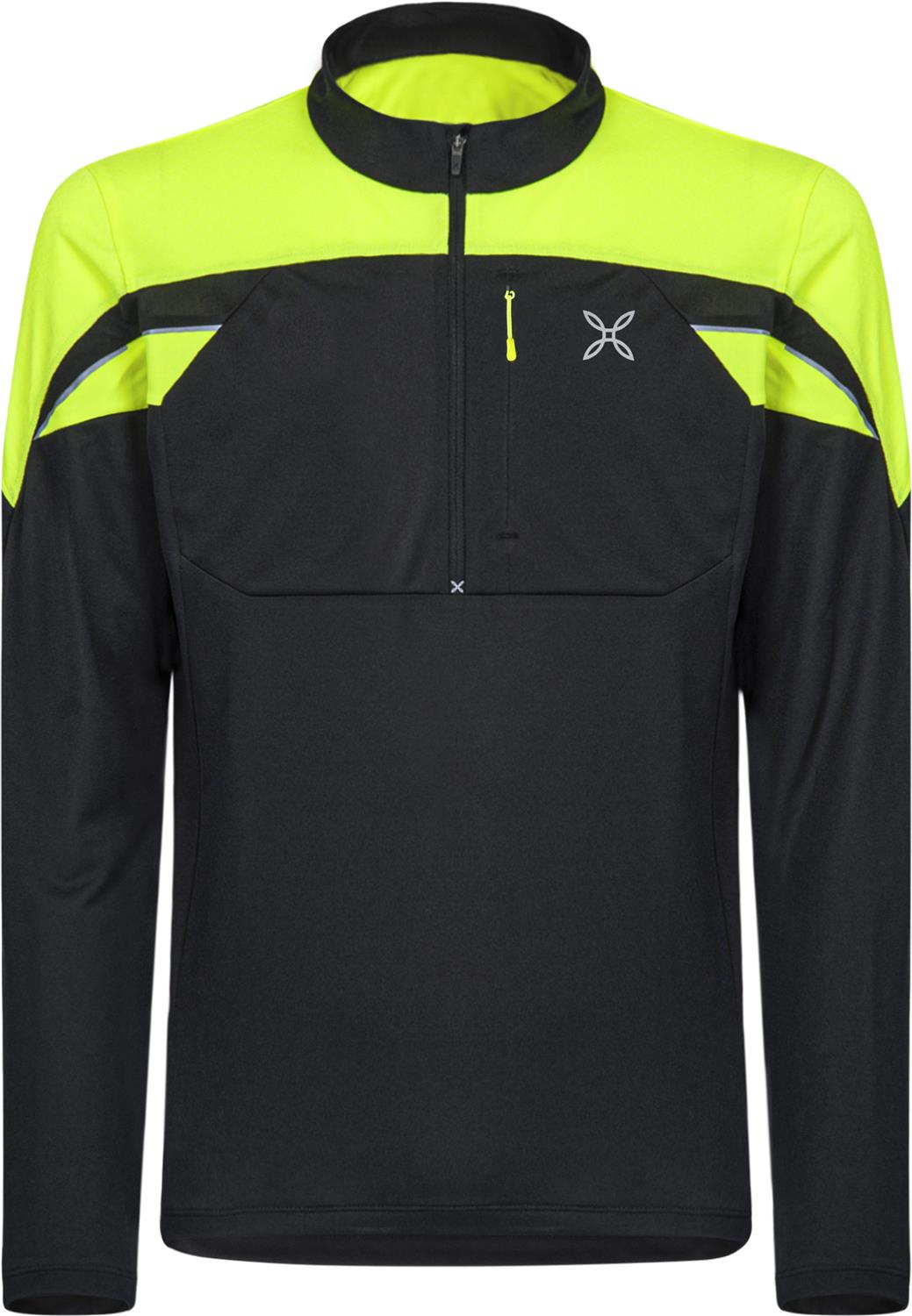 Montura - HIGH ZIP 2 MAGLIA — BLACK/GIALLO FLUO — Vista frontale 1