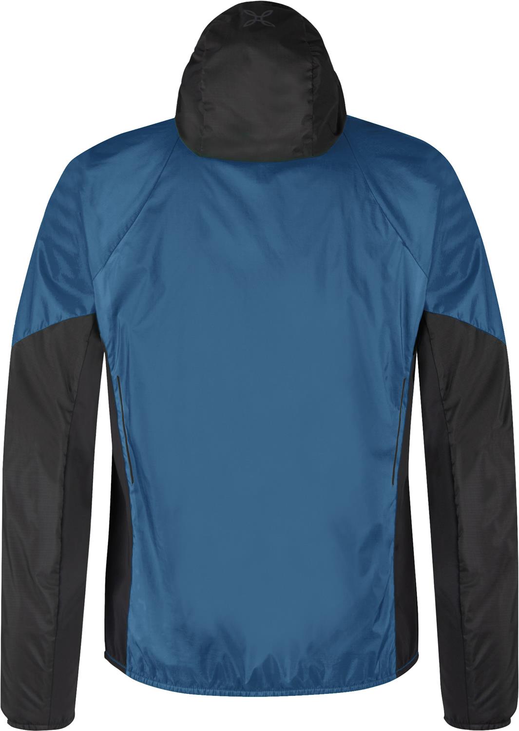Montura - TRACCIA OCTA HOODED JACKET — STEEL BLUE/SUNNY LIME — Vista posteriore 3