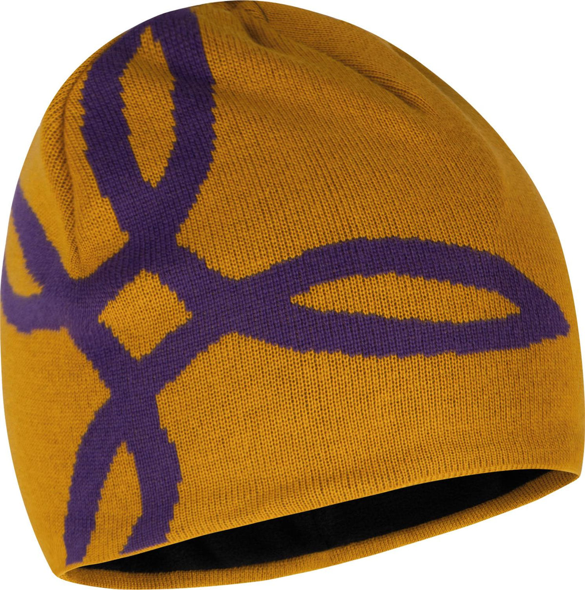 Montura - LOGO LINED BEANIE — MUSTARD/PETUNIA — Vista frontale 1