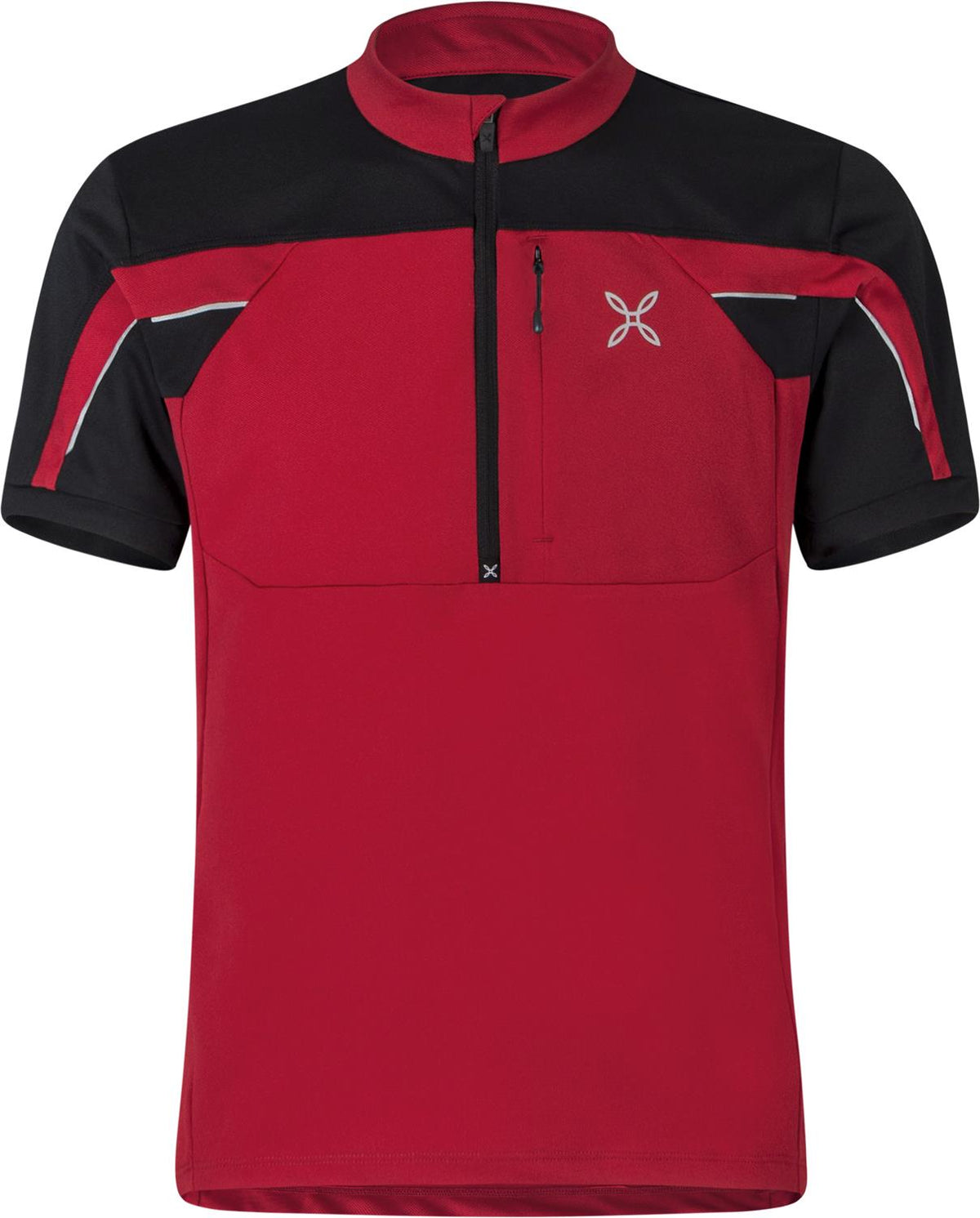 Montura - HIGH ZIP 2 T-SHIRT — ROSSO/BLACK — Vista frontale 1
