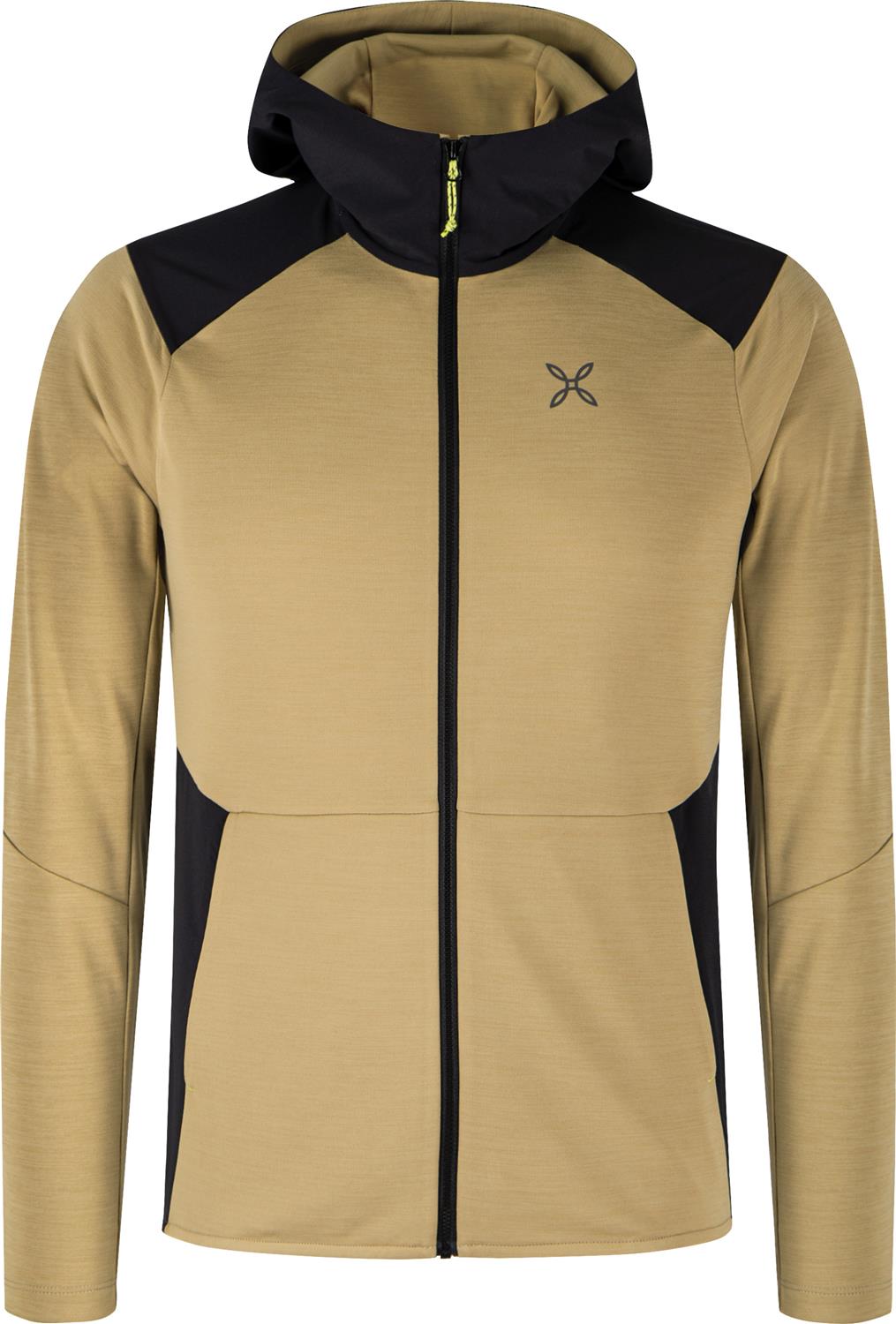 Montura - TIMELESS MIX HOODED MAGLIA — DESERT BEIGE/SUNNY LIME — Vista frontale 1