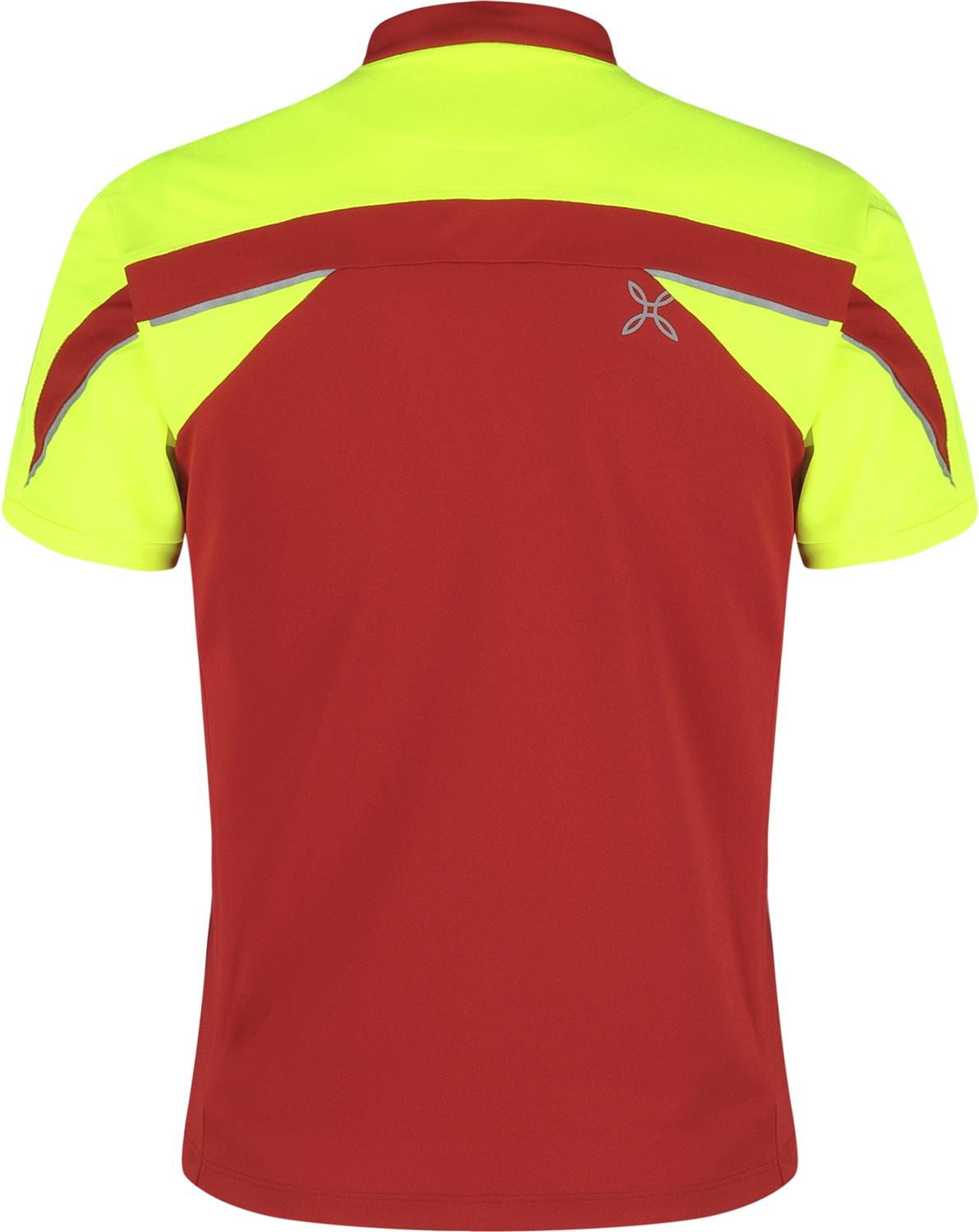 Montura - HIGH ZIP 2 T-SHIRT — ROSSO/GIALLO FLUO — Vista posteriore 3