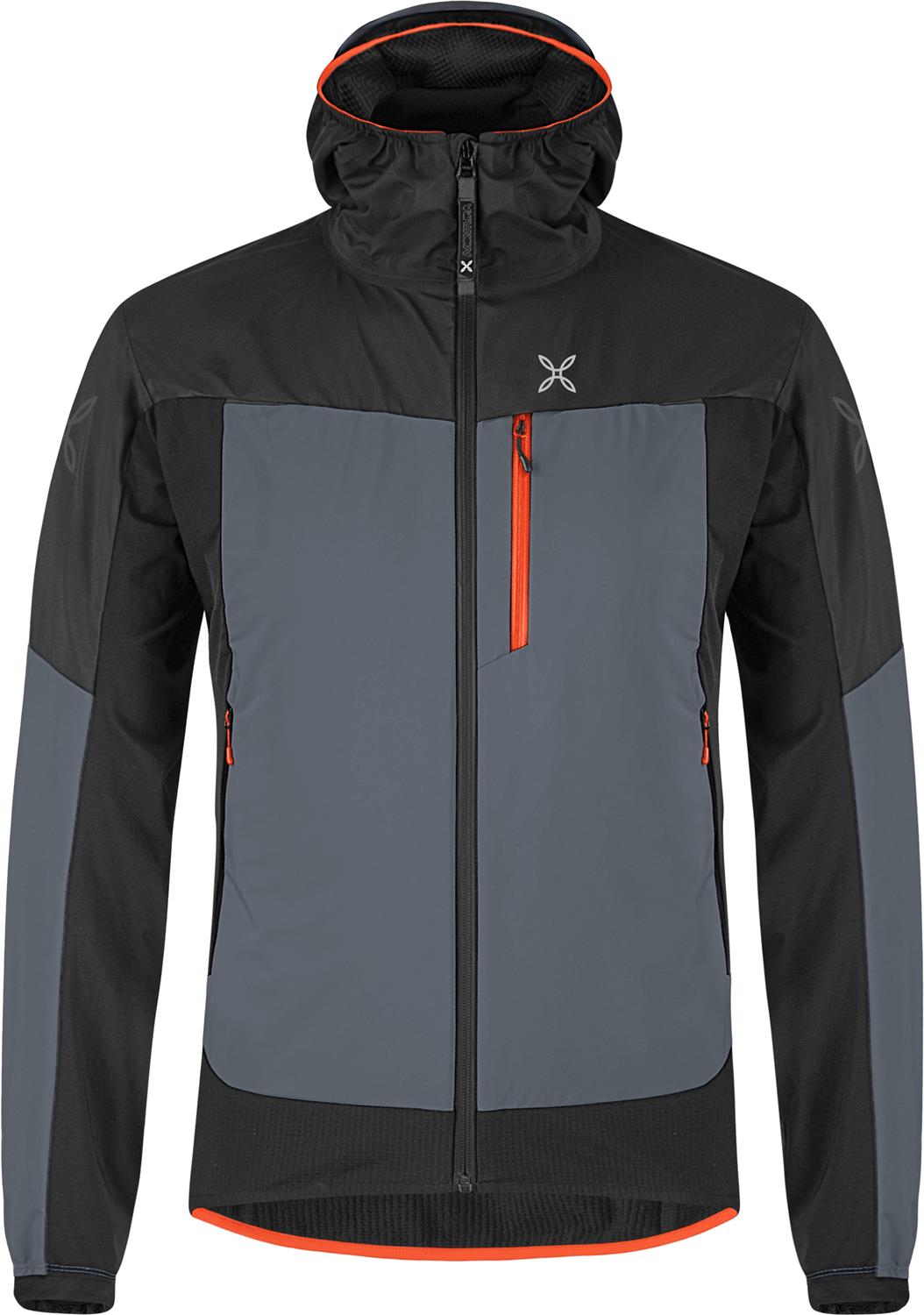 Montura - AIR ACTION HYBRID JACKET — PIOMBO/ORANGE — Vista frontale 1