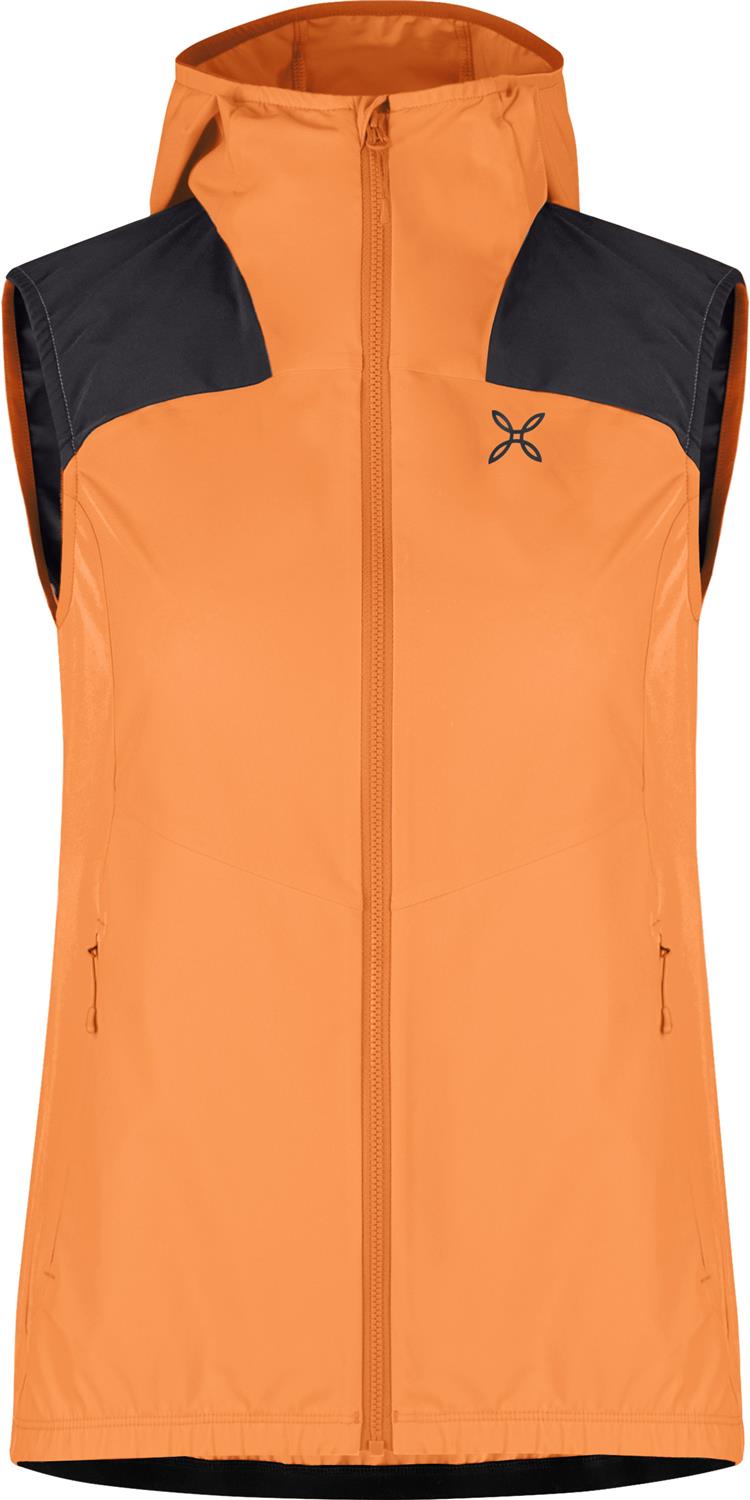 Montura - RISE HOODED VEST WOMAN — MELON/ANTRACITE — Vista frontale 1