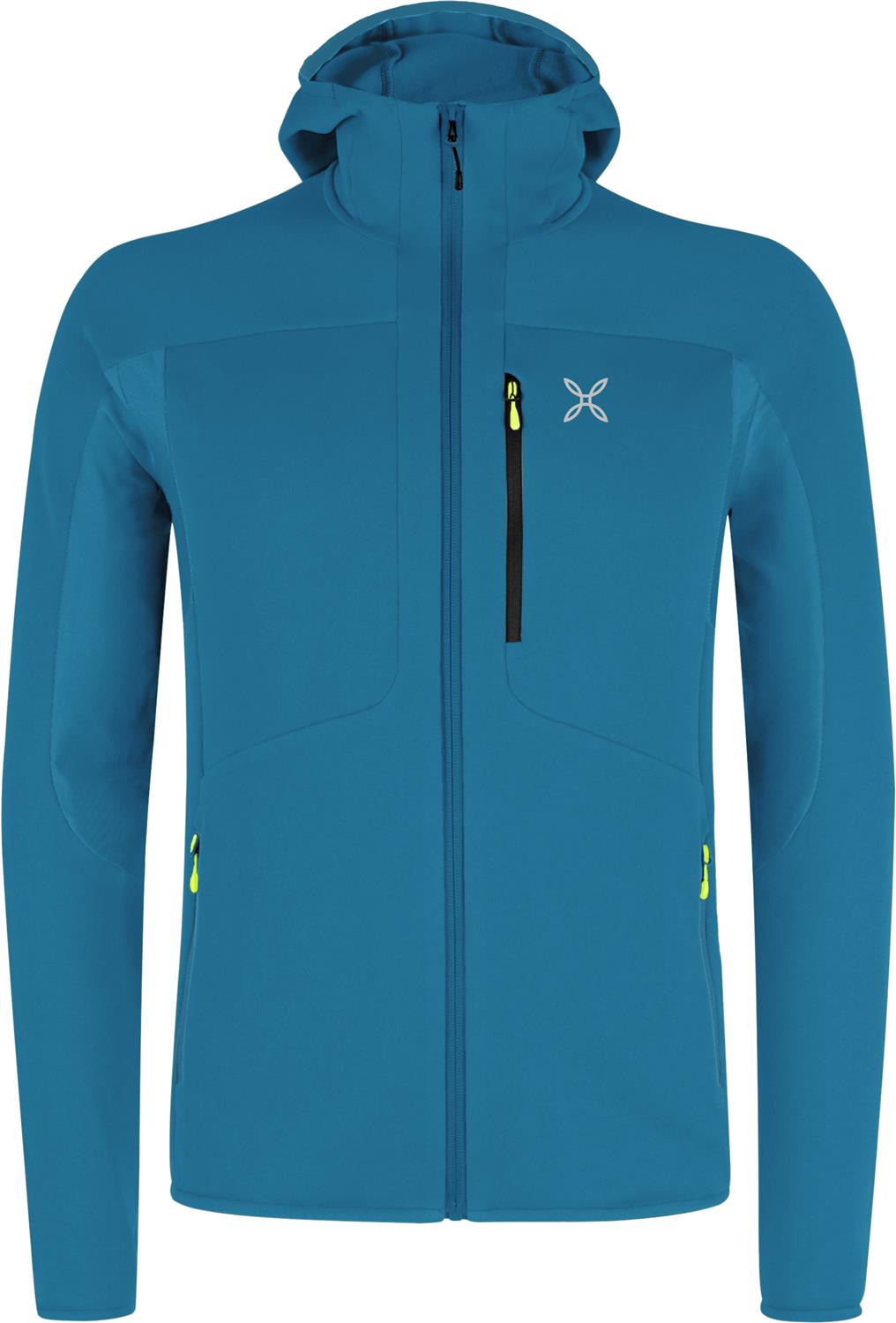 Montura - SMOOTH 2 HOODED MAGLIA — STEEL BLUE/SUNNY LIME — Vista frontale 1