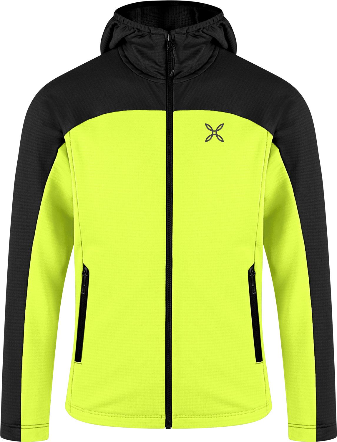 Montura - GRID LIGHT HOODED MAGLIA KIDS — VERDE LIME/BLACK — Vista frontale 1