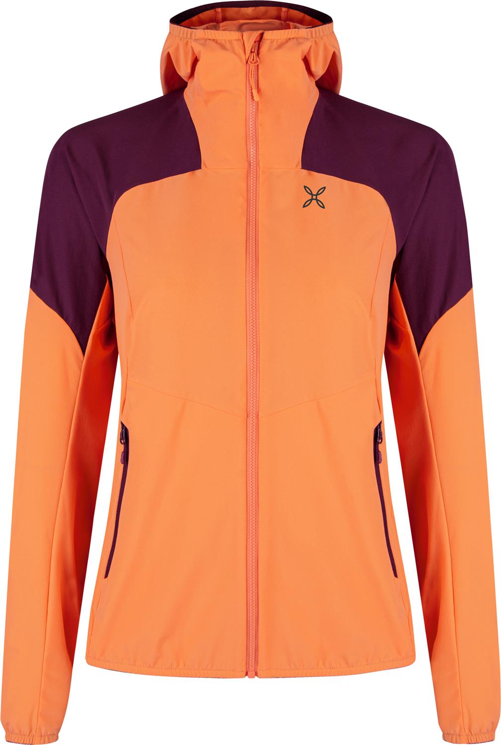 Montura - RISE HOODED JACKET WOMAN — MELON/VINACCIA — Vista frontale 1
