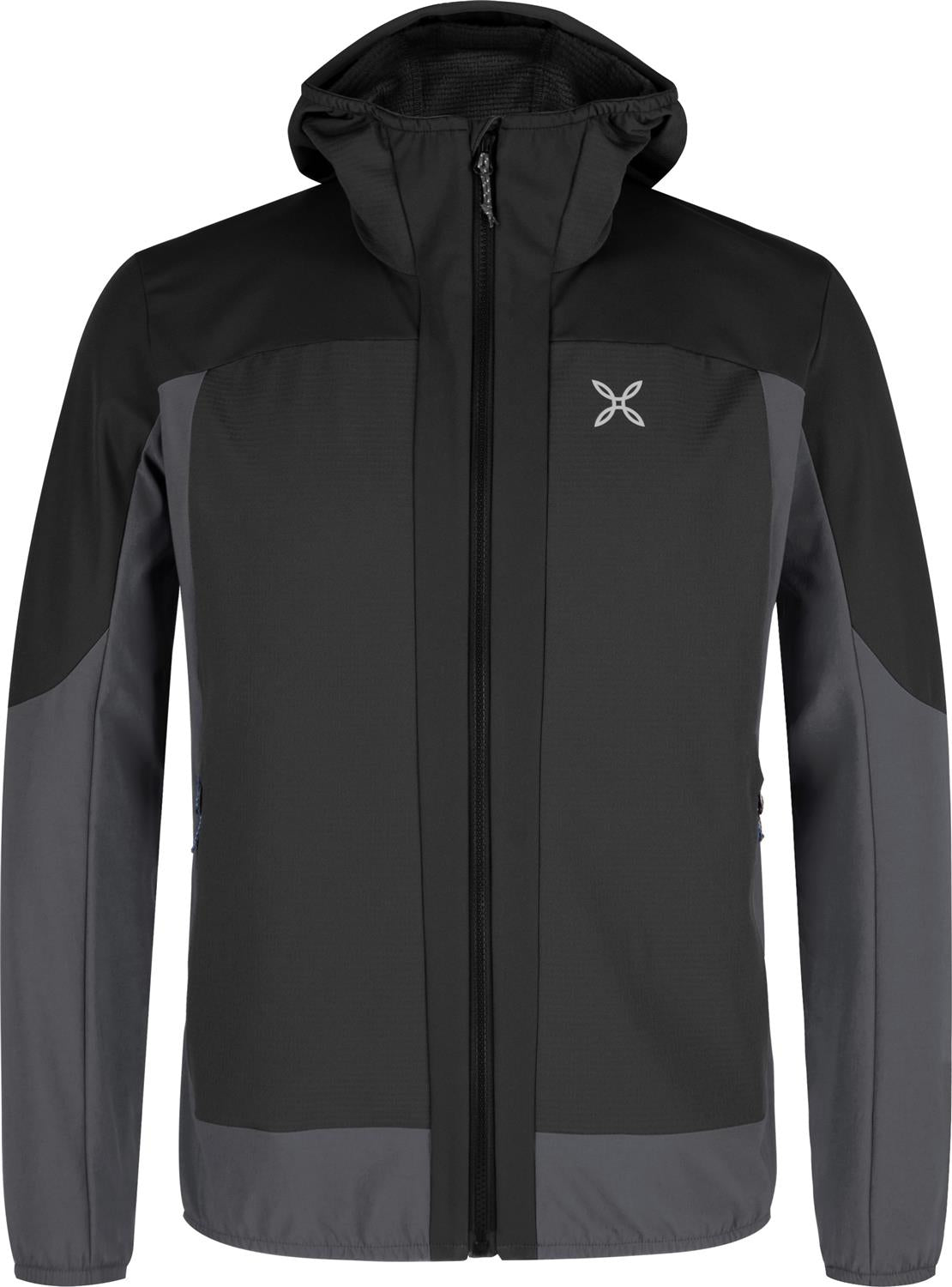 Montura - DOLOMITI WIND HOODED JACKET — BLACK/ANTRACITE — Vista frontale 1