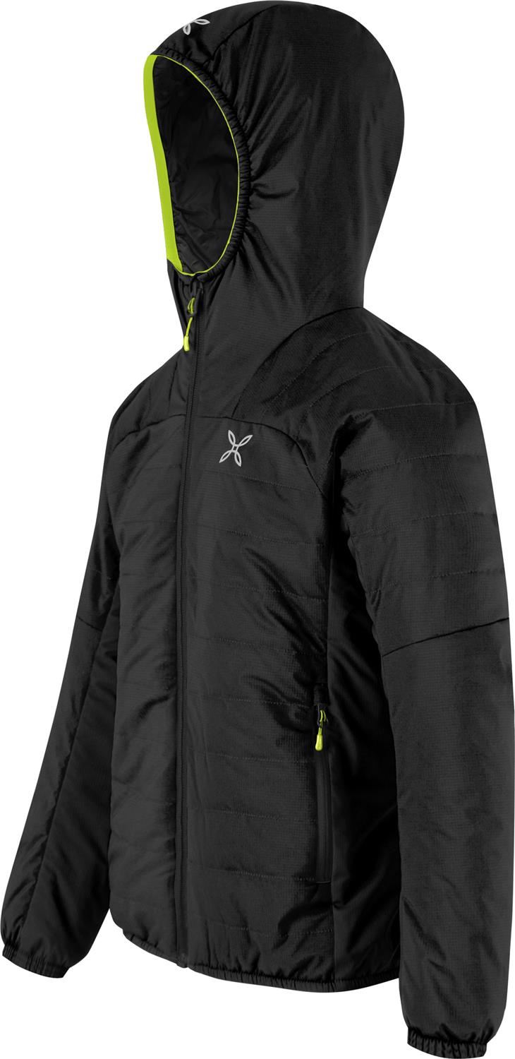 Montura - SPACE LIGHT HOODED JACKET KIDS — BLACK/VERDE LIME — Immagine 2