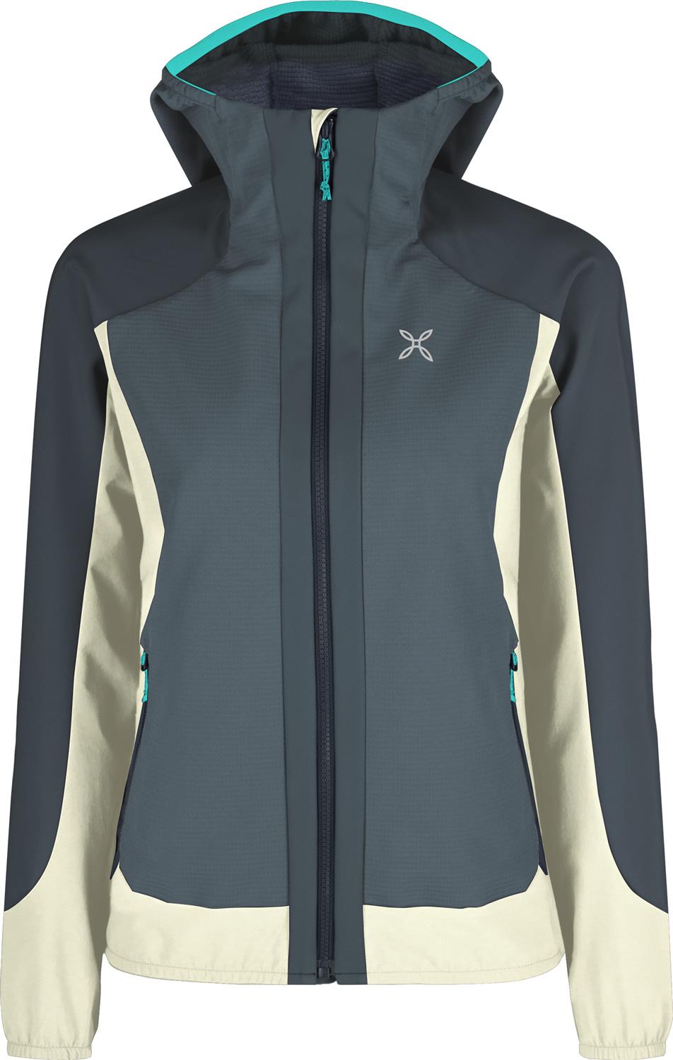 Montura - DOLOMITI WIND HOODED JACKET W. — GRAPHITE BLUE/TURQUOISE — Vista frontale 1