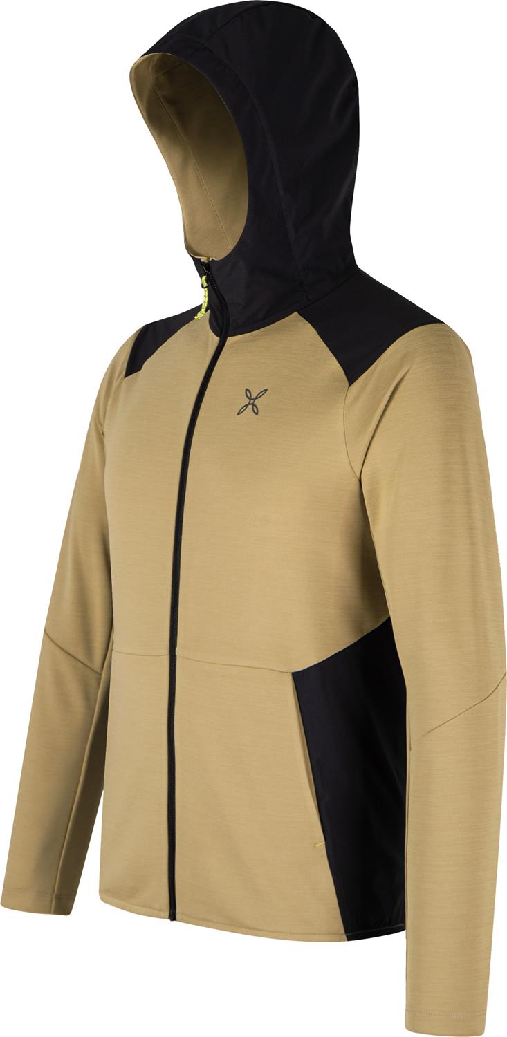 Montura - TIMELESS MIX HOODED MAGLIA — DESERT BEIGE/SUNNY LIME — Immagine 2