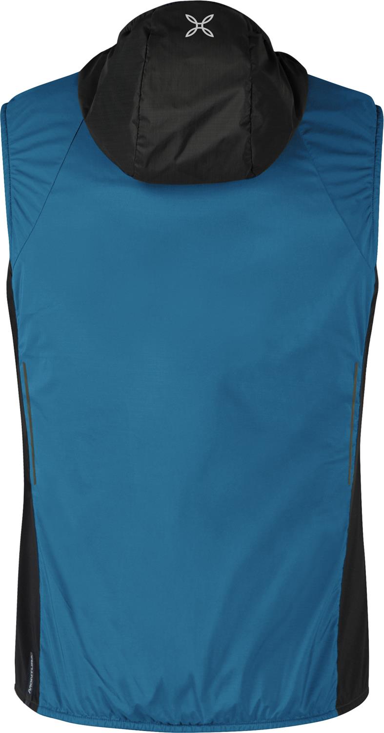 Montura - TRACCIA OCTA HOODED VEST — STEEL BLUE/SUNNY LIME — Vista posteriore 3