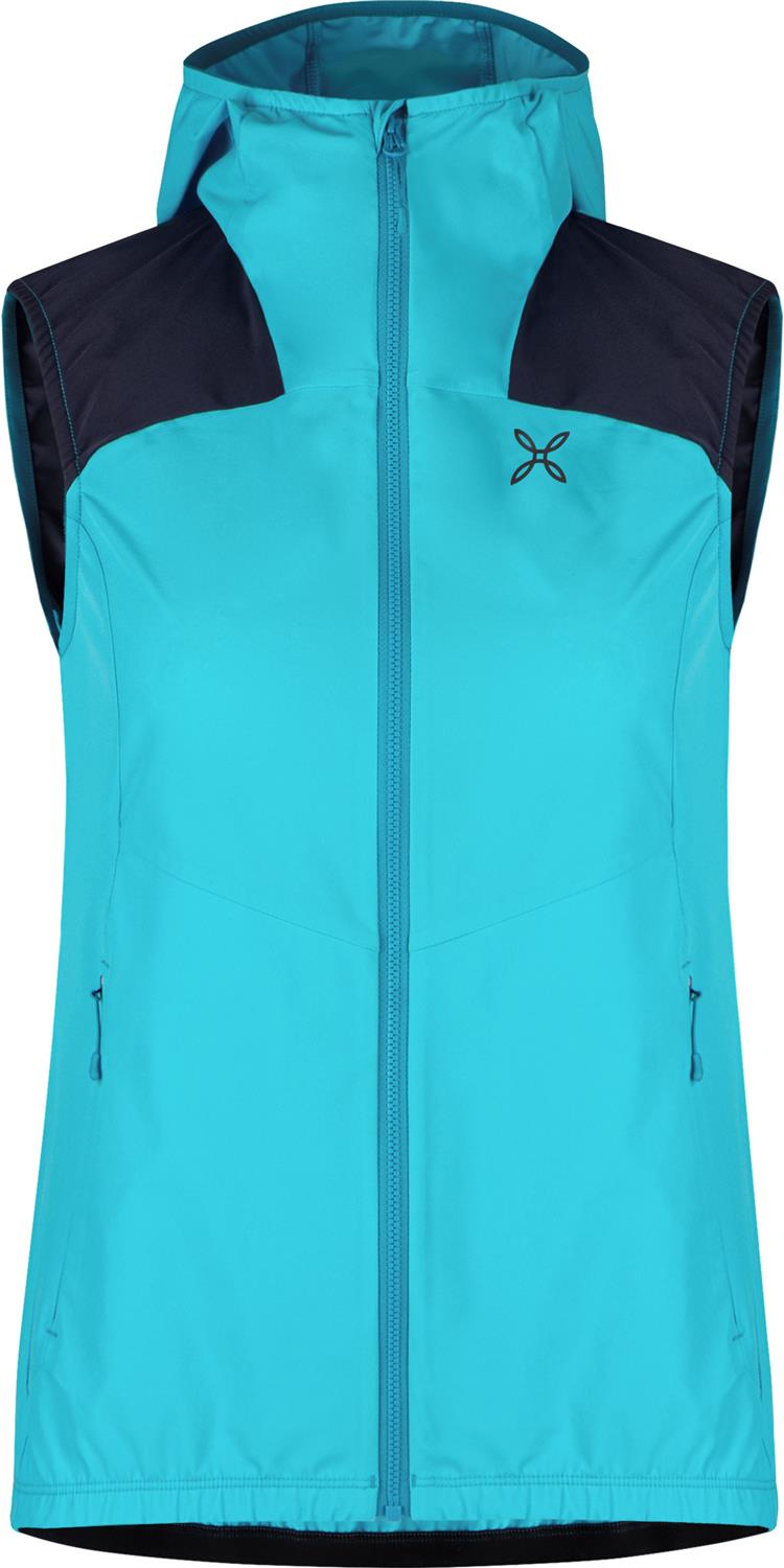 Montura - RISE HOODED VEST WOMAN — TURQUOISE/GRAPHITE BLUE — Vista frontale 1