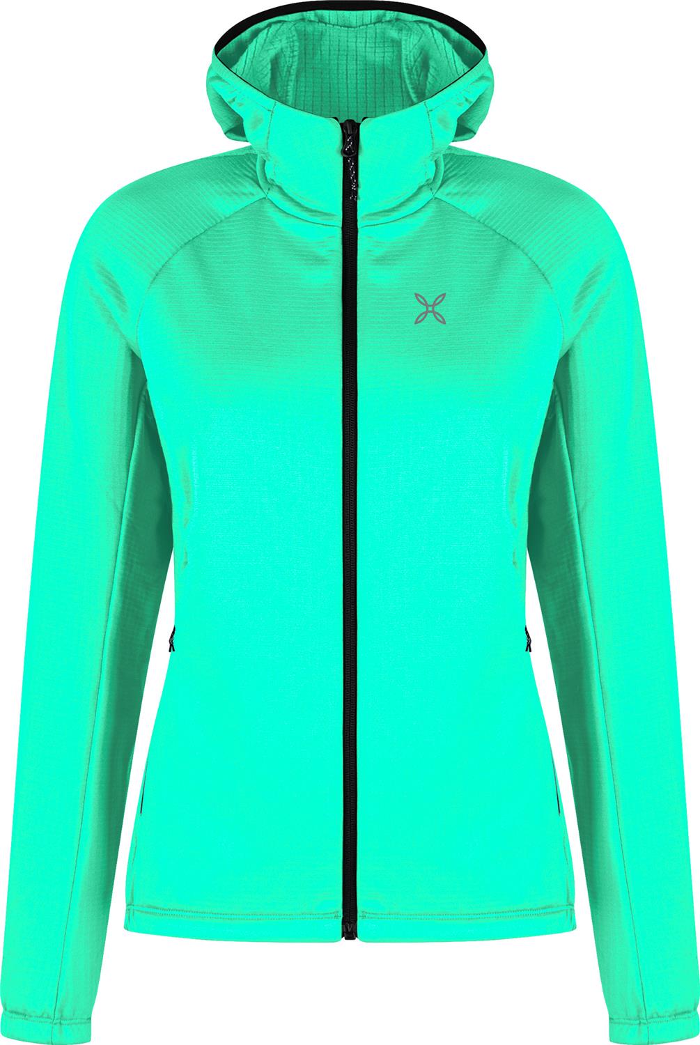 Montura - FADIS GRID HOODED MAGLIA WOMAN — BRIGHT TEAL — Vista frontale 1
