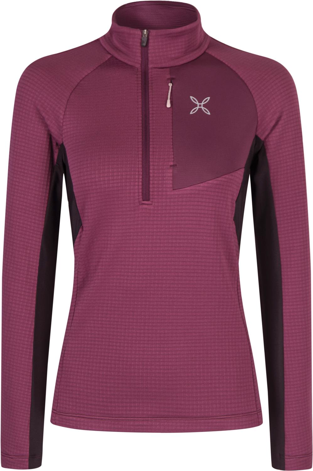 Montura - STRETCH COLOR 3 ZIP MAGLIA W. — VINACCIA/LIGHT ROSE — Vista frontale 1