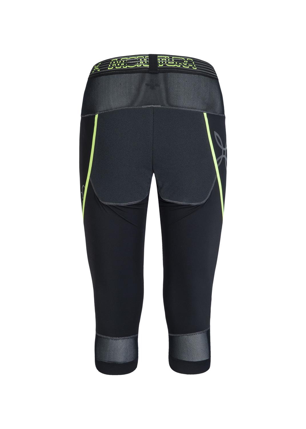Montura - WATER 3/4 TECH PANTS — BLACK/GIALLO FLUO — Vista posteriore 3