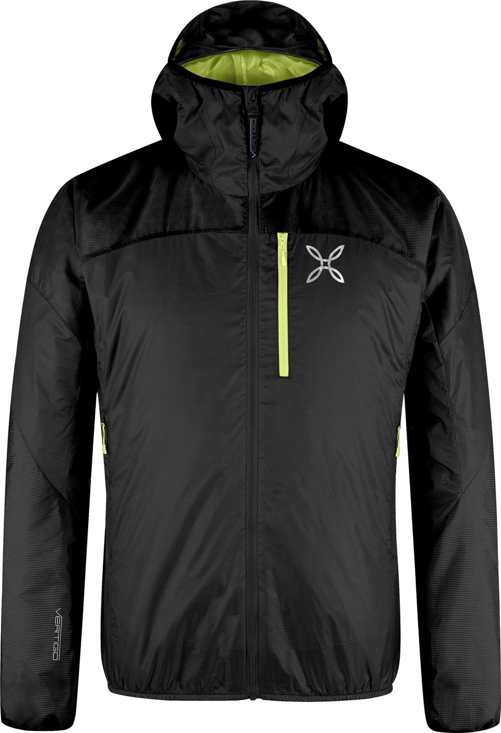 Montura - VERTIGO HYBRID HOODED JACKET — BLACK/SUNNY LIME — Vista frontale 1