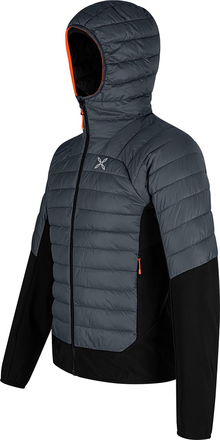 Montura - PEAK HYBRID HOODED JACKET — PIOMBO/ORANGE — Immagine 2