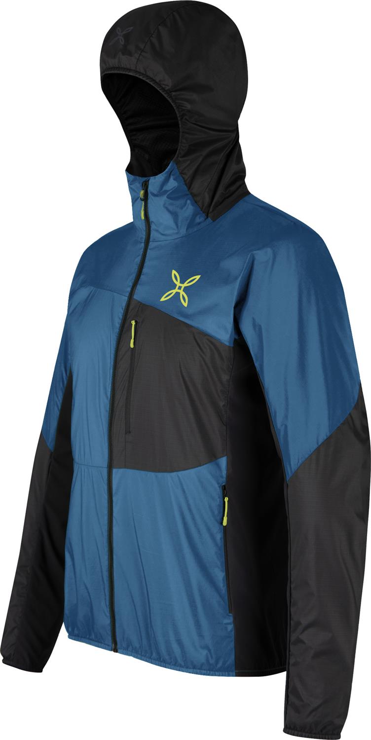 Montura - TRACCIA OCTA HOODED JACKET — STEEL BLUE/SUNNY LIME — Immagine 2