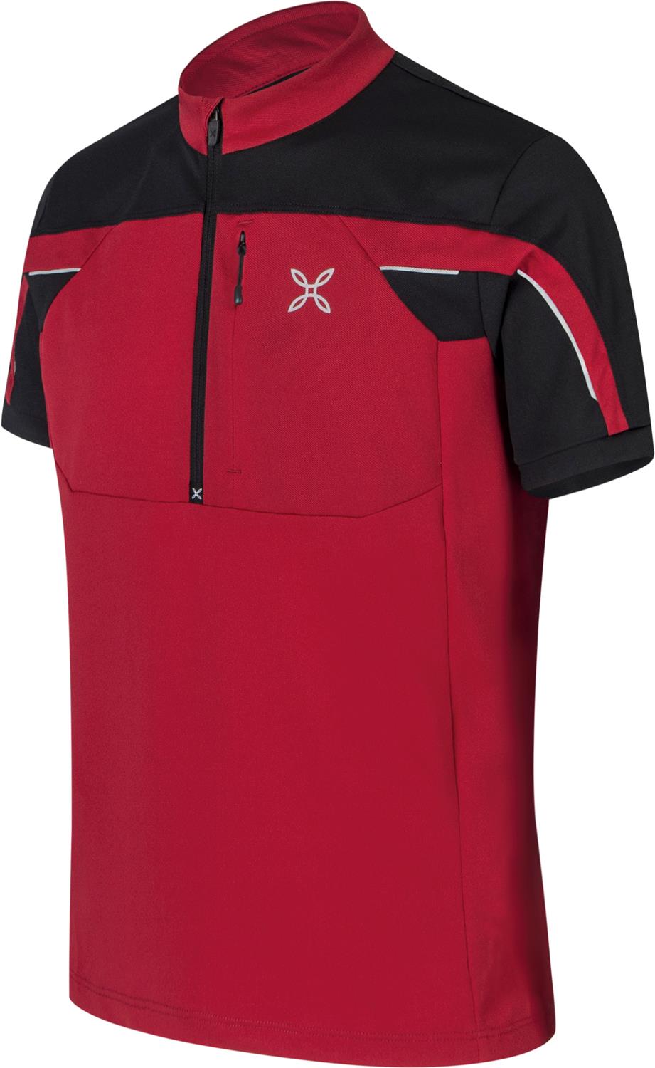 Montura - HIGH ZIP 2 T-SHIRT — ROSSO/BLACK — Immagine 2