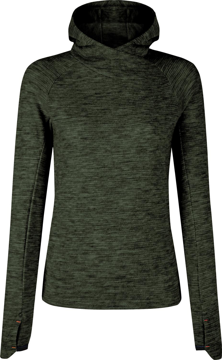 Montura - VERSANTE MERINO HOOD.L/S TEE W — VERDE SALVIA — Vista frontale 1