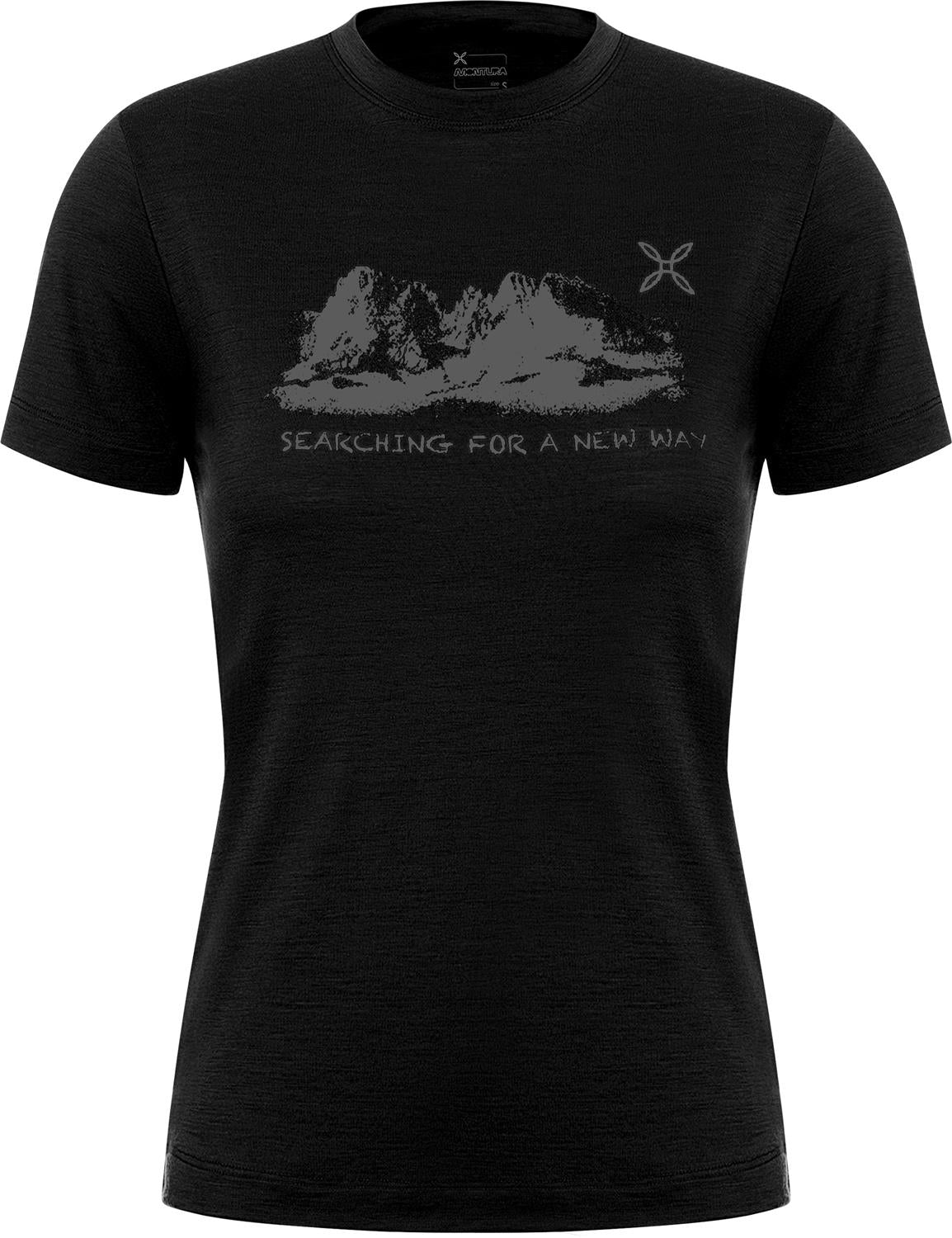 Montura - PEAKS MERINO T-SHIRT WOMAN — BLACK — Vista frontale 1