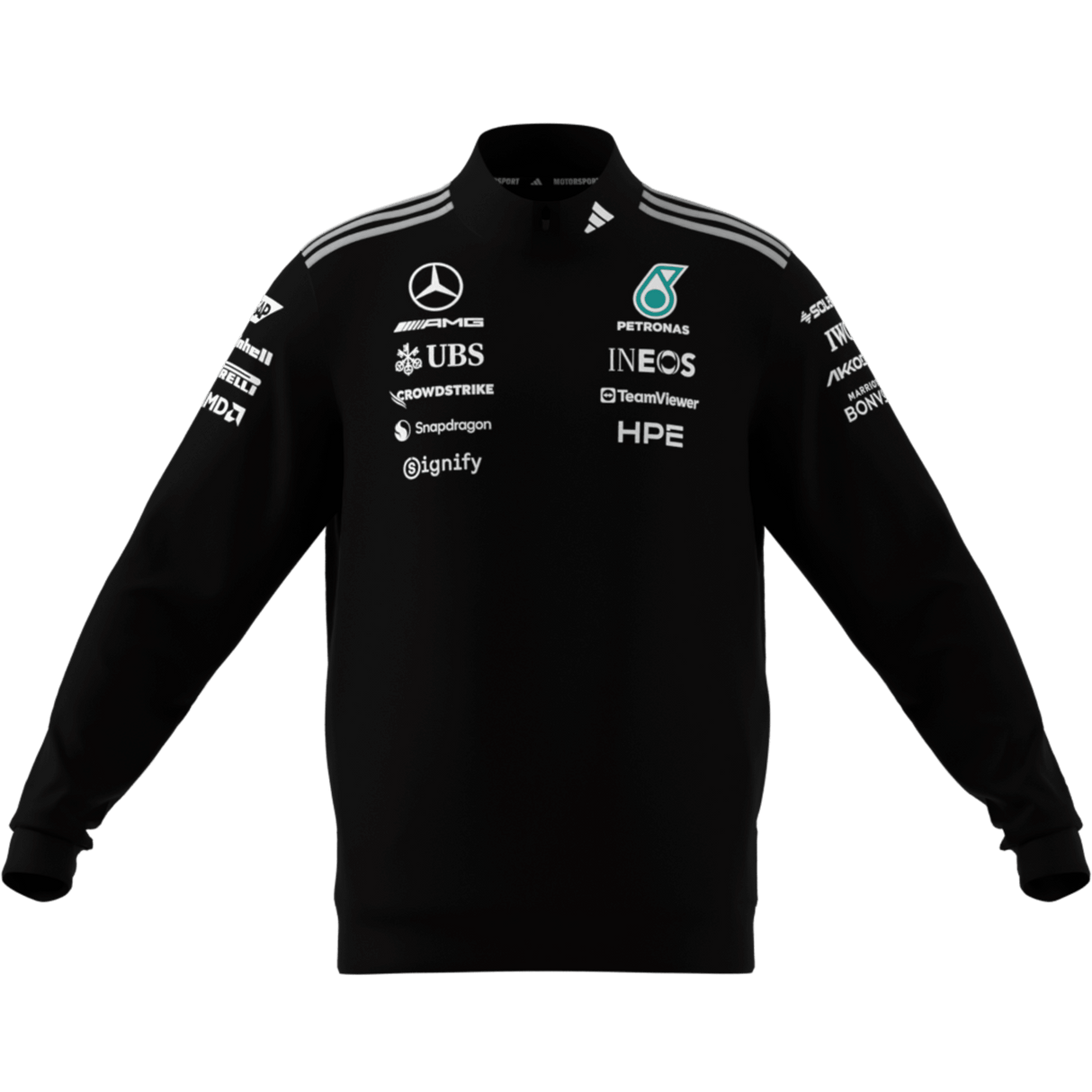 ADIDAS - Felpa Mercedes - Amg Petronas Formula 1 Team Engineers Quarter Zip - Uomo - Black - image 8