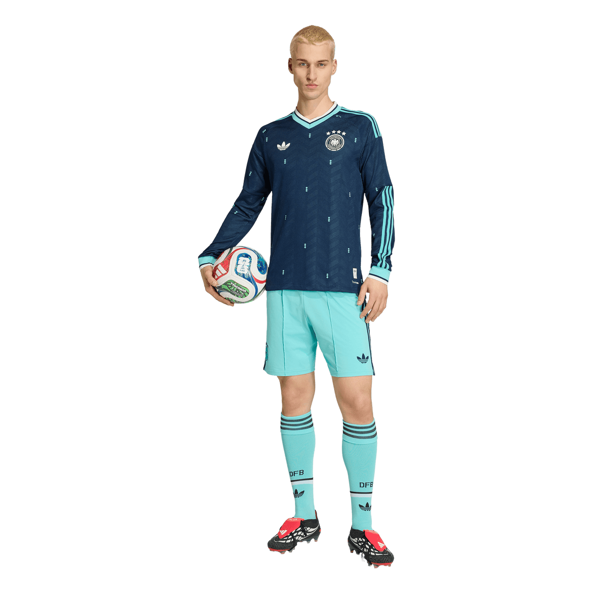 ADIDAS - Germany 26 Away Authentic Long Sleeve Jersey - Uomo - Blue - image 5