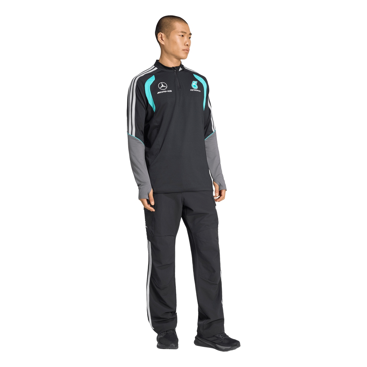 ADIDAS - Mercedes - Amg Petronas Formula 1 Team Mechanics Quarter Zip - Uomo - Black - image 4
