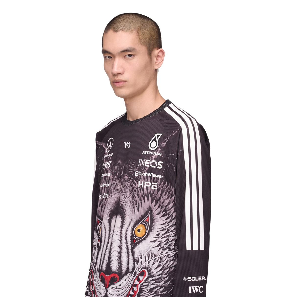 ADIDAS - Y-3 Mercedes - Amg Petronas Formula 1 Team Driver Long Sleeve Jersey - Black - image 7