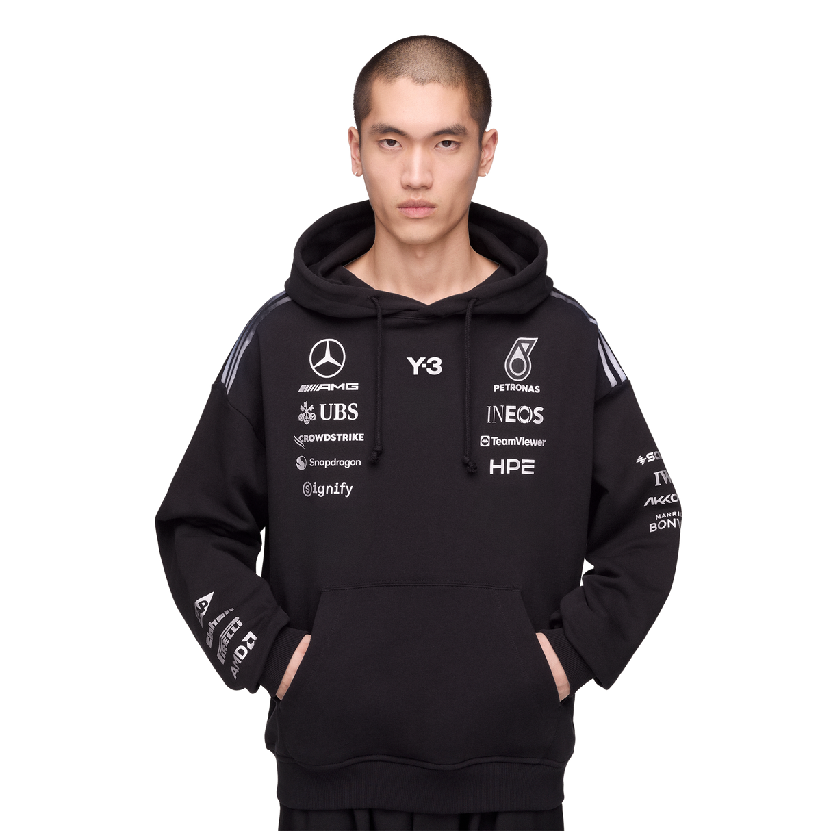 ADIDAS - Y-3 Mercedes - Amg Petronas Formula 1 Team Hoodie - Black - image 8
