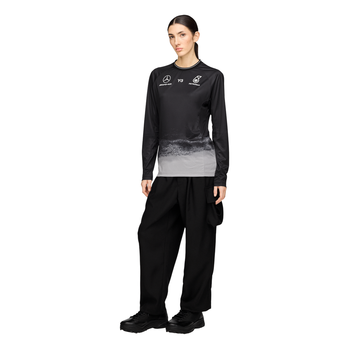 ADIDAS - Y-3 Mercedes - Amg Petronas Formula 1 Team Mechanics Long Sleeve Jersey - Black - image 6