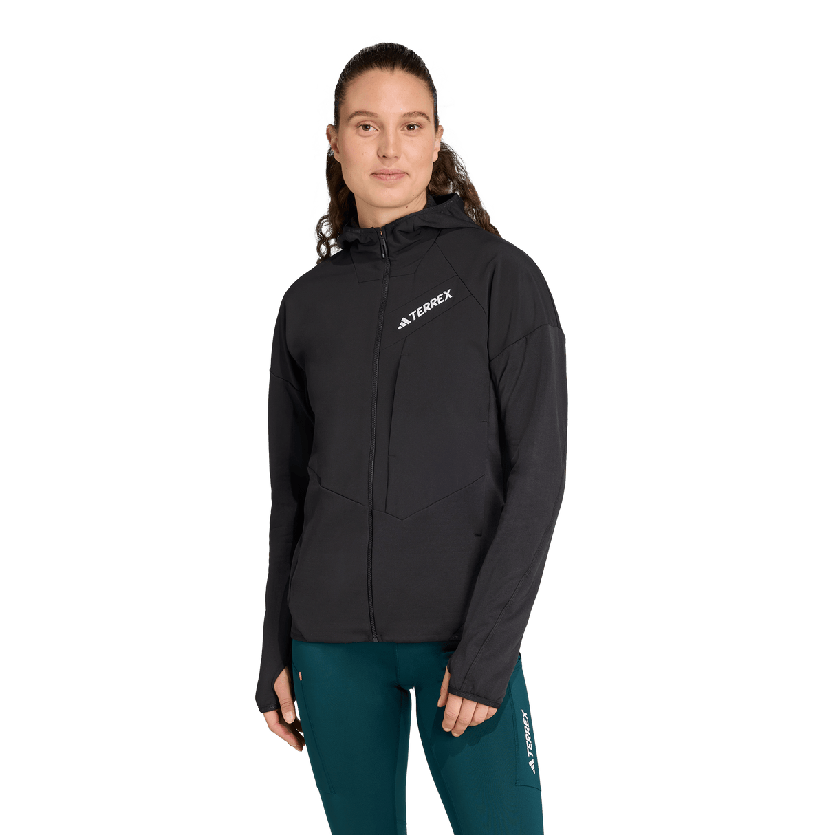 ADIDAS - TERREX Techrock CLIMAWARM+ Wind Hooded Fleece Jacket - Donna - Black - image 2