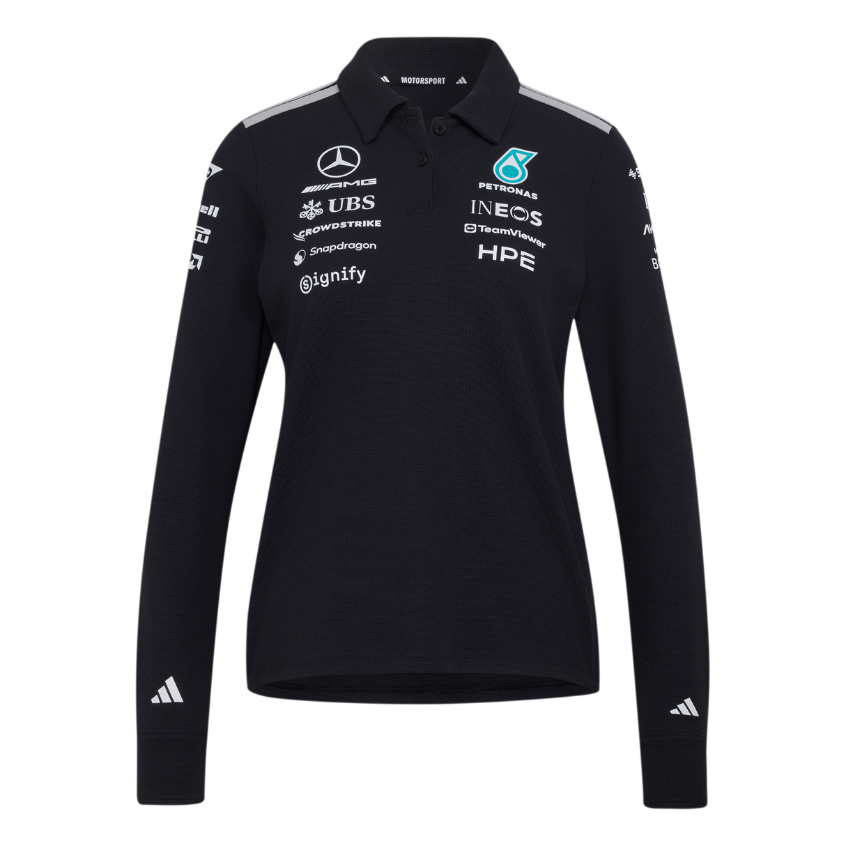 ADIDAS - Mercedes - Amg Petronas Formula 1 Team Engineers Polo Longsleeve - Donna - Black - image 1