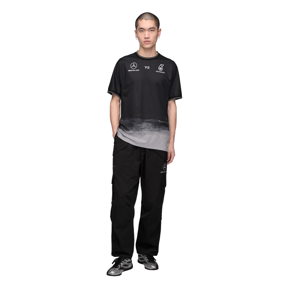 ADIDAS - Y-3 Mercedes - Amg Petronas Formula 1 Team Mechanics Short Sleeve Jersey - Black - image 5