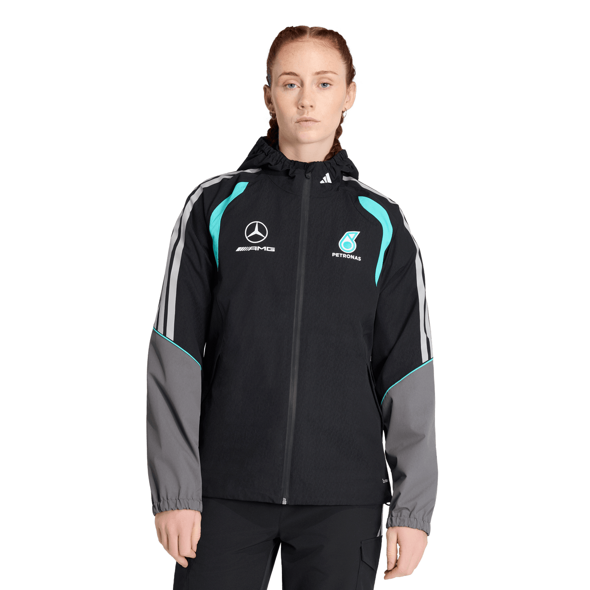 ADIDAS - Mercedes - Amg Petronas Formula 1 Team Mechanics Rain Jacket - Donna - Black - image 2