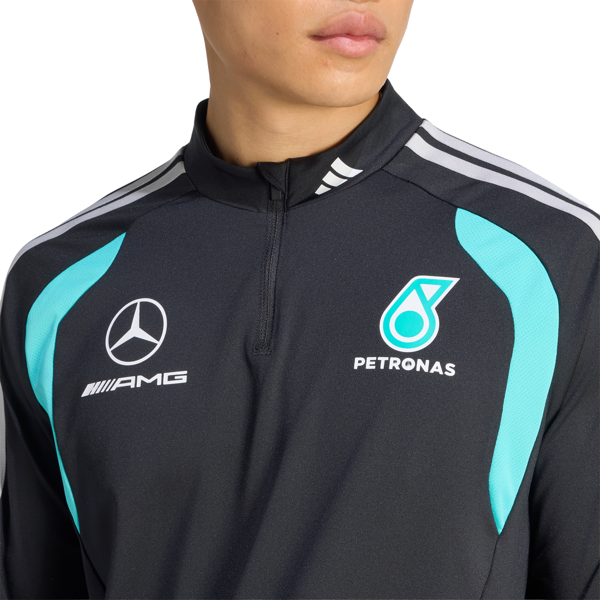ADIDAS - Mercedes - Amg Petronas Formula 1 Team Mechanics Quarter Zip - Uomo - Black - image 5