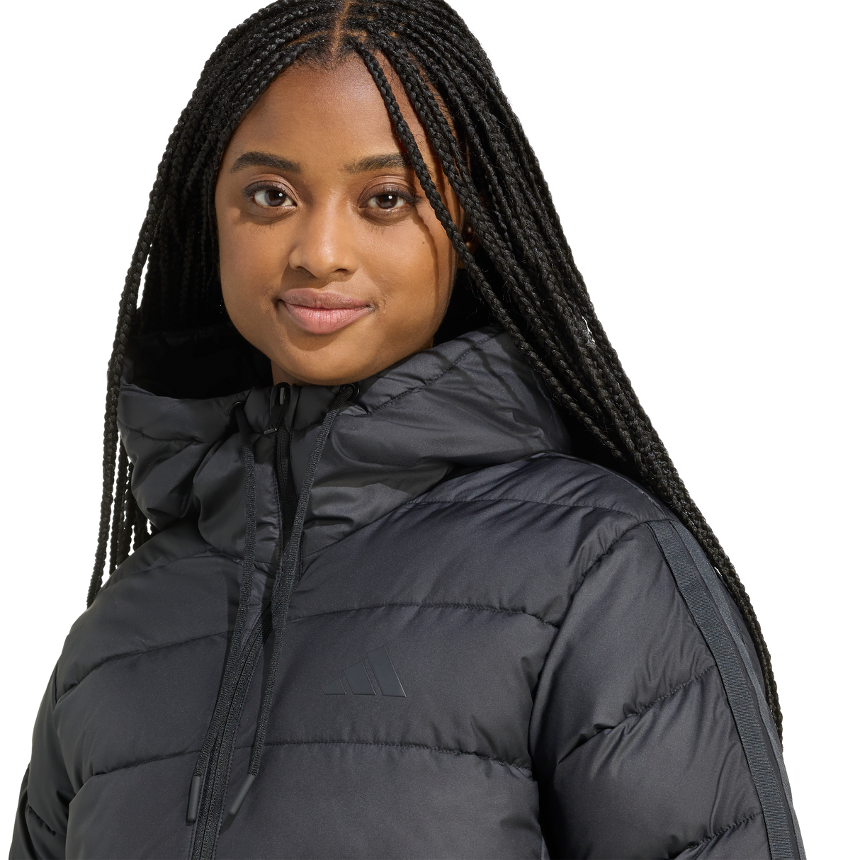 ADIDAS - Essentials CLIMAWARM 3 Stripes Synthetic Down Hooded Jackets - Donna - Black - image 5