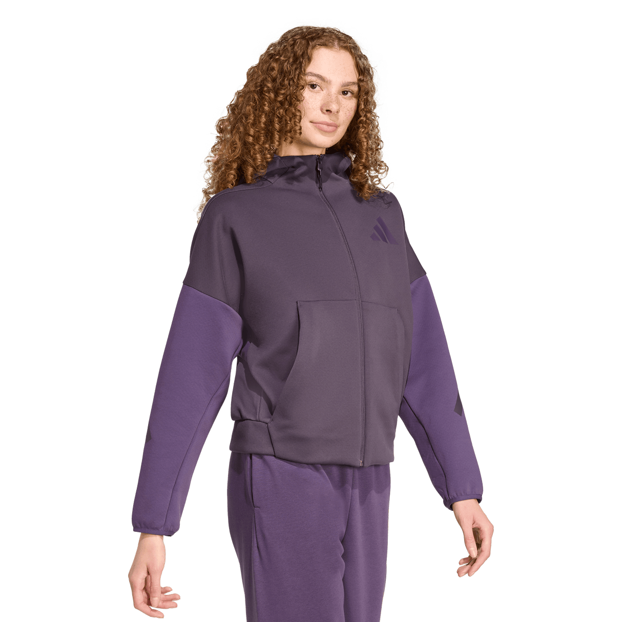 ADIDAS - Z.N.E. Adidas Felpa Con Cappuccio E Zip Integrale - Donna - Purple - image 4